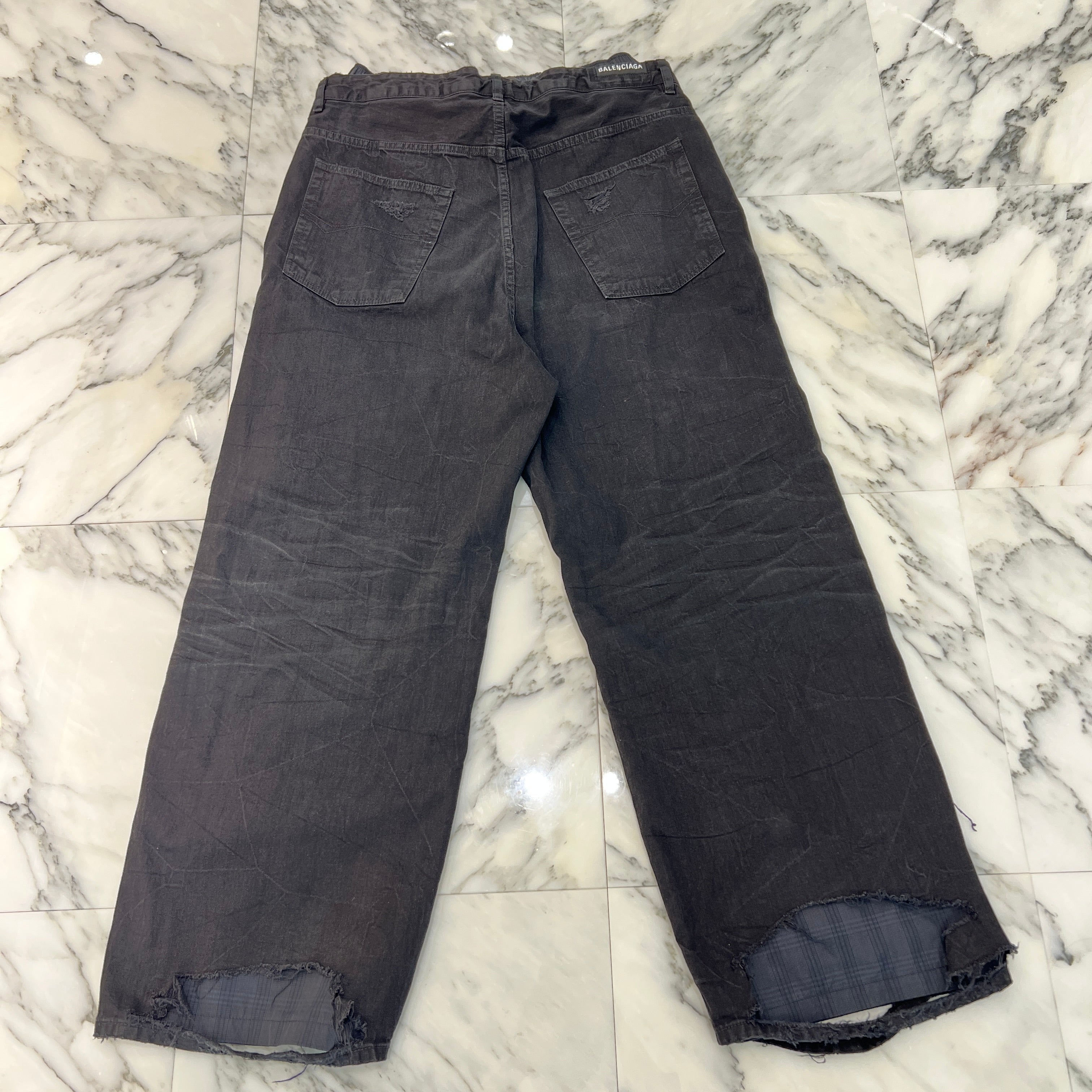 BALENCIAGA 2024AW Patch Work PYJAMA Wide Denim Pants 794216