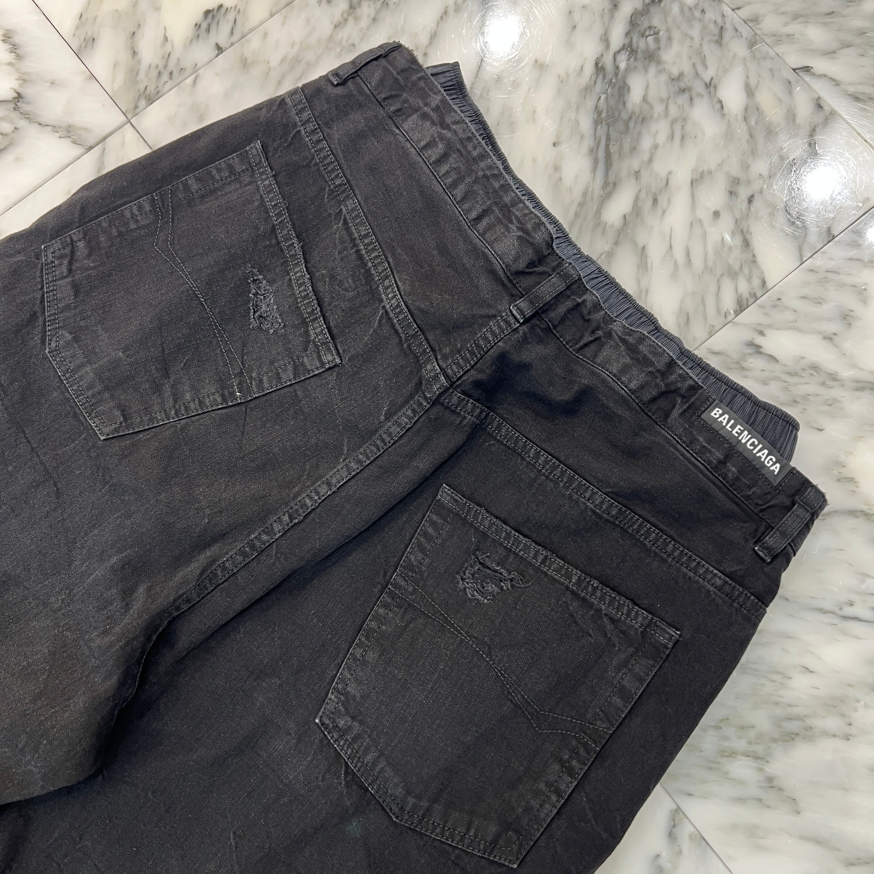 BALENCIAGA ロゴ パジャマ ワークパンツ 44 BALENCIAGA（バレンシアガ）カーゴパンツ 黒 サイズ:44(S位