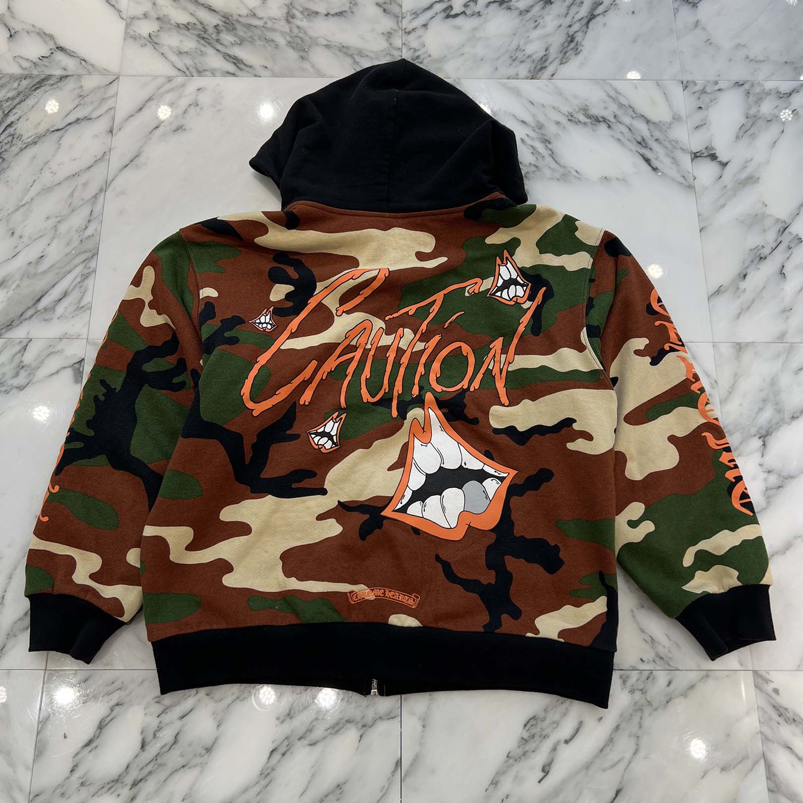 CHROME HEARTS × MATTY BOY 2022SS PPO CAUTION Zip Up Hoodie Size L クロムハーツ × マッティボーイ コーション ジップアップフーディ サイズL