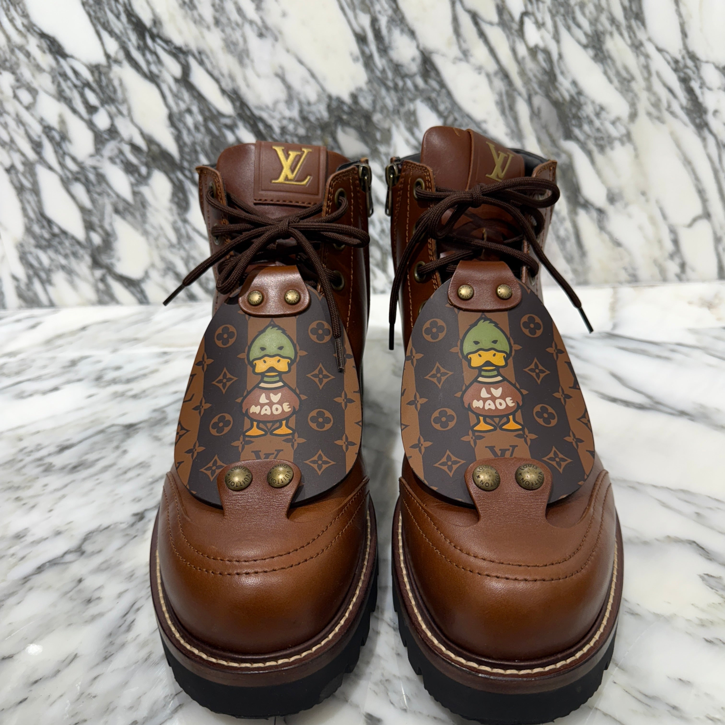 LOUIS VUITTON × NIGO 2021AW Oberkampf Line Ankle Boots 1A9ID6 Size 9 1/2 ルイヴィトン×ニゴ オーベルカンフ・ライン アンクルブーツ サイズ9 1/2