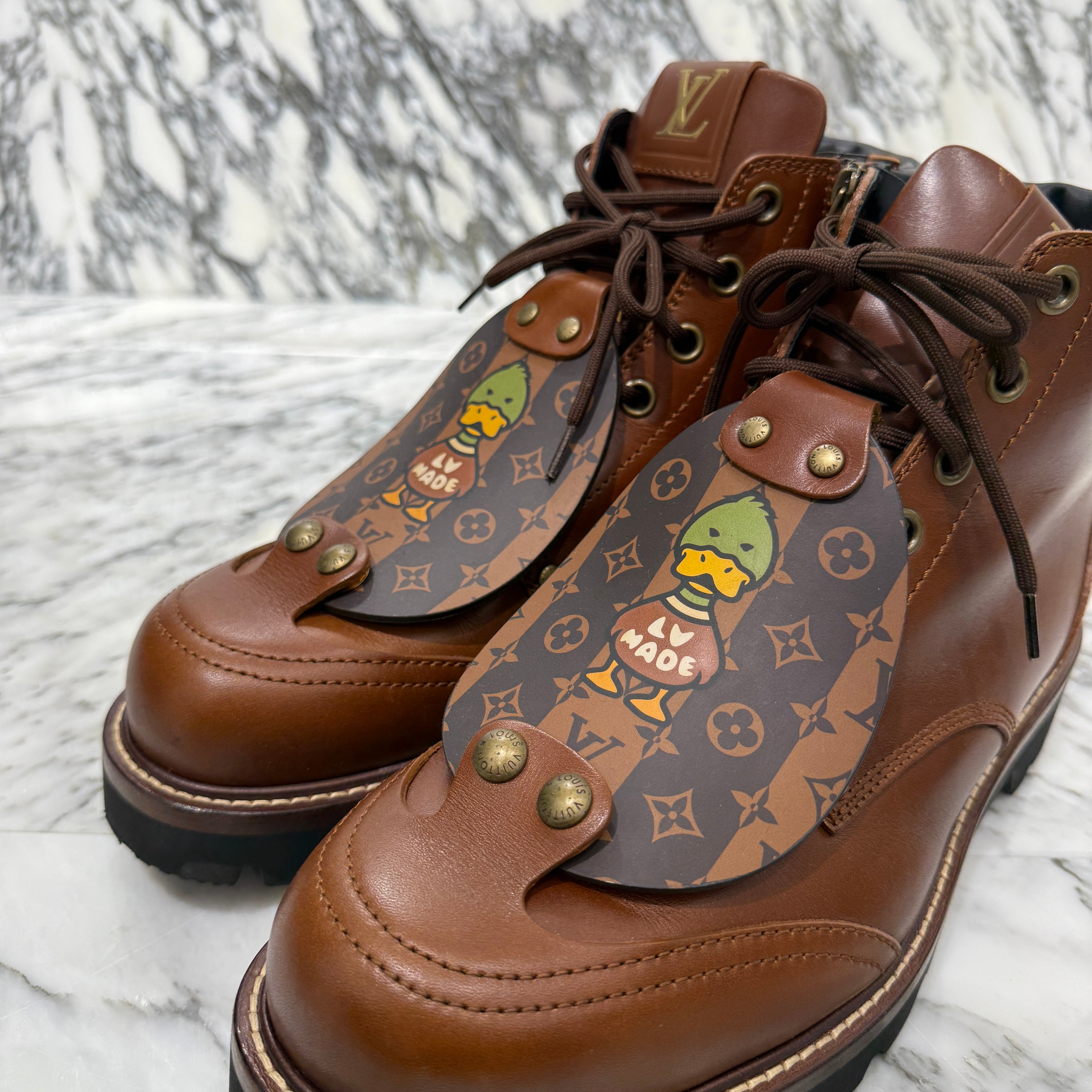 LOUIS VUITTON × NIGO 2021AW Oberkampf Line Ankle Boots 1A9ID6 Size 9 1/2 ルイヴィトン×ニゴ オーベルカンフ・ライン アンクルブーツ サイズ9 1/2