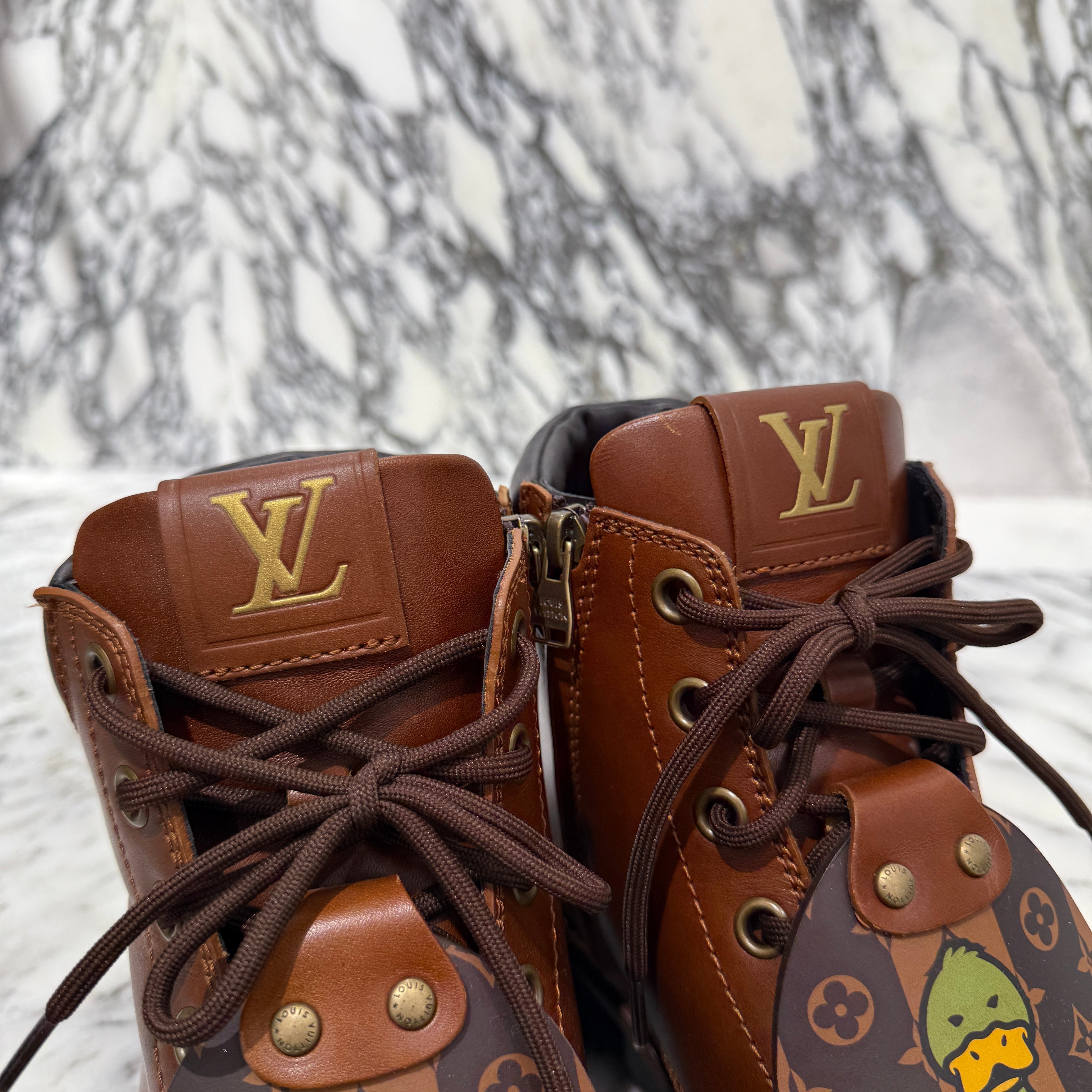 LOUIS VUITTON × NIGO 2021AW Oberkampf Line Ankle Boots 1A9ID6 Size 9 1/2 ルイヴィトン×ニゴ オーベルカンフ・ライン アンクルブーツ サイズ9 1/2