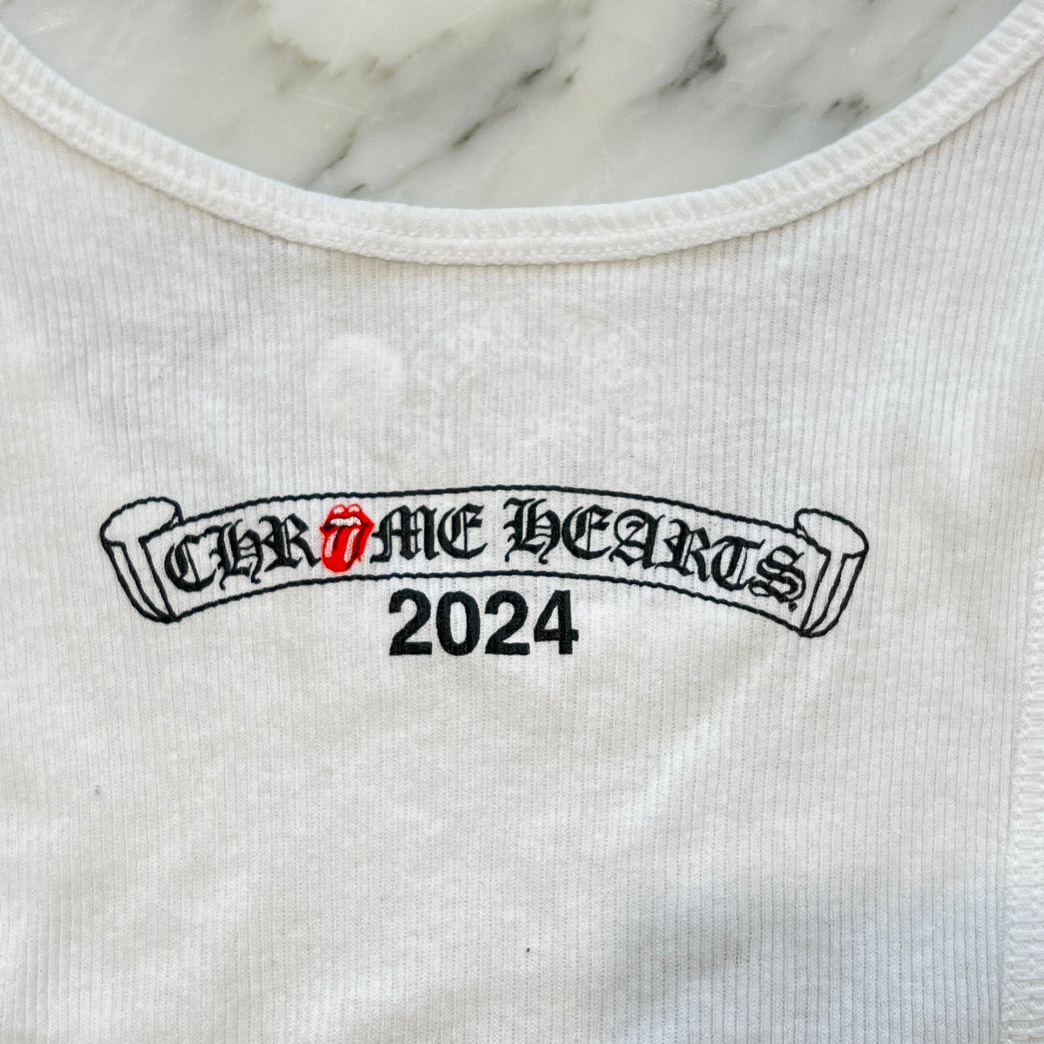 特別価格！/クロムハーツ/ローリング・ストーンズ タンクトップ M CHROME HEARTS × The Rolling Stones Scroll Logo Tank Top Size