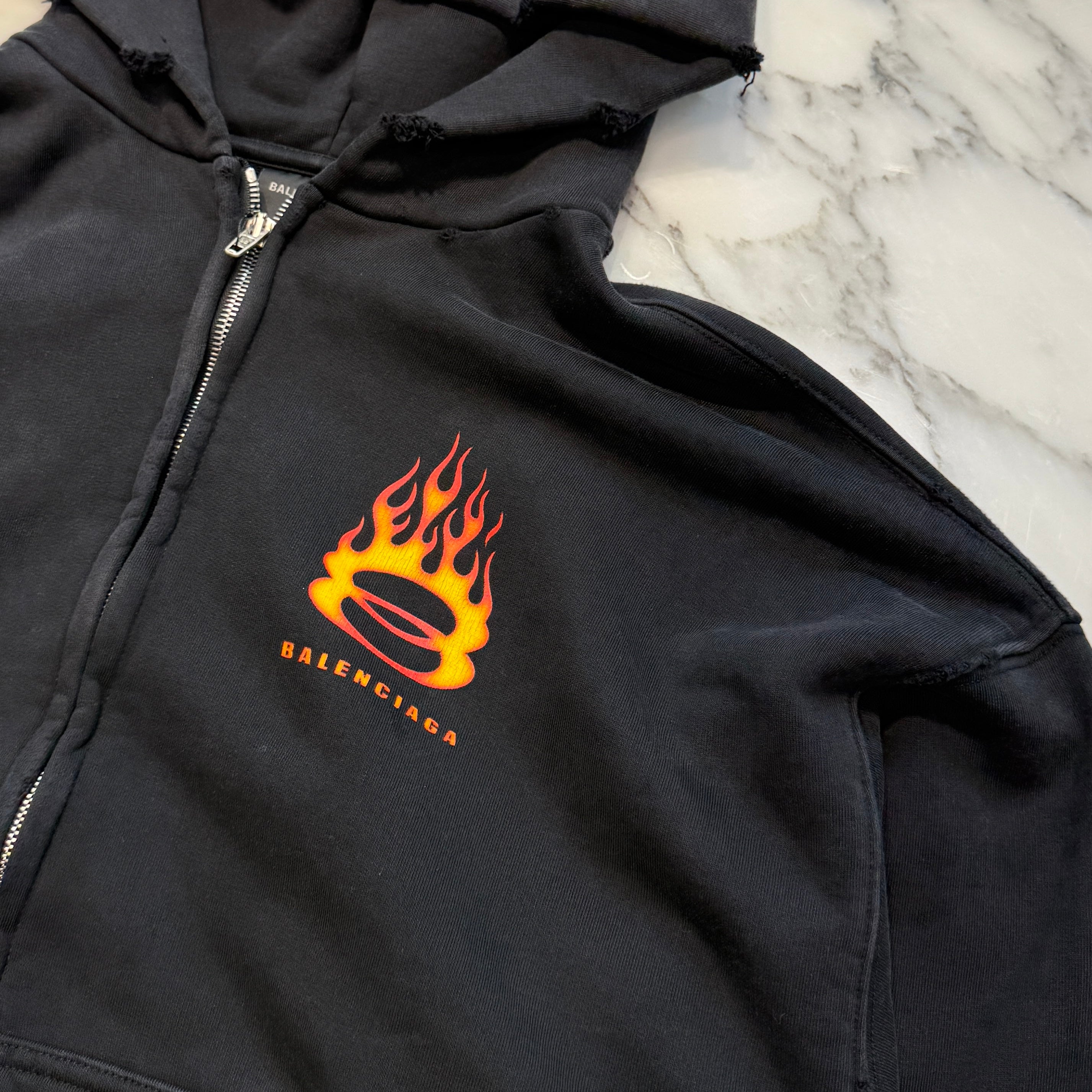 BALENCIAGA 2024SS Burning Unity Zip Up Hoodie 770939 TQVW9 Size S バレンシアガ バーニング ユニティ ジップアップフーディ サイズS