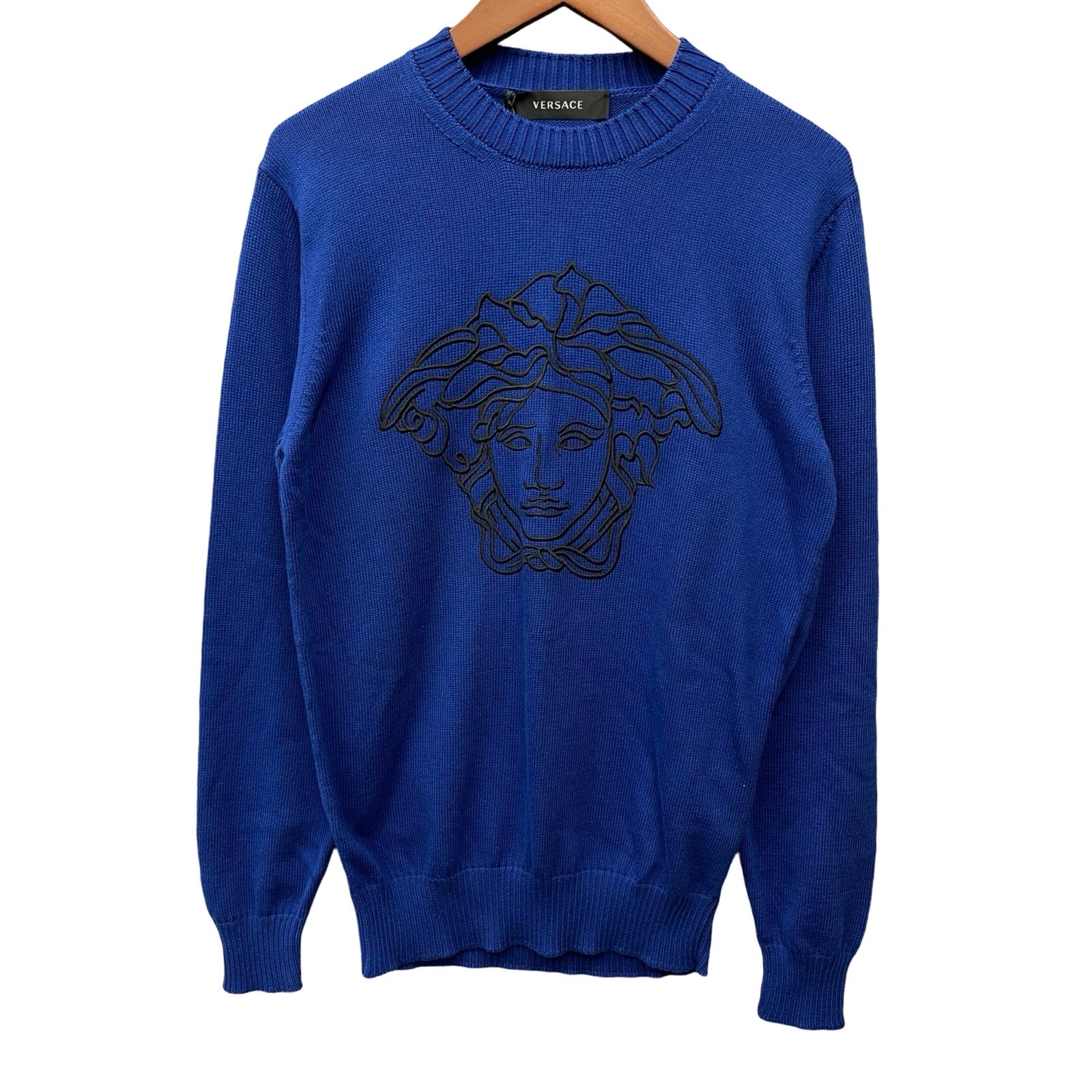 VERSACE 2021AW Medusa Embroidery Cotton Knit Sweater 1002718 1A01992 Size 44