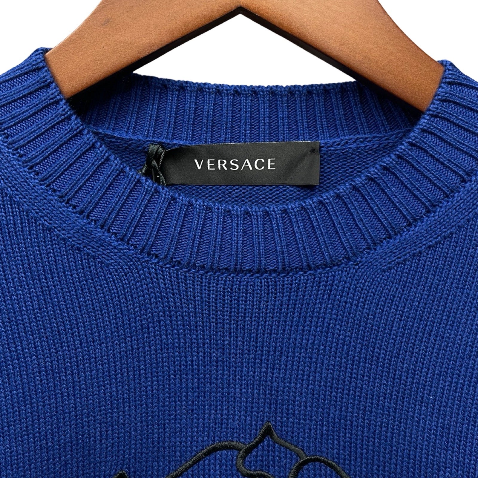 VERSACE 2021AW Medusa Embroidery Cotton Knit Sweater 1002718 1A01992 Size 44
