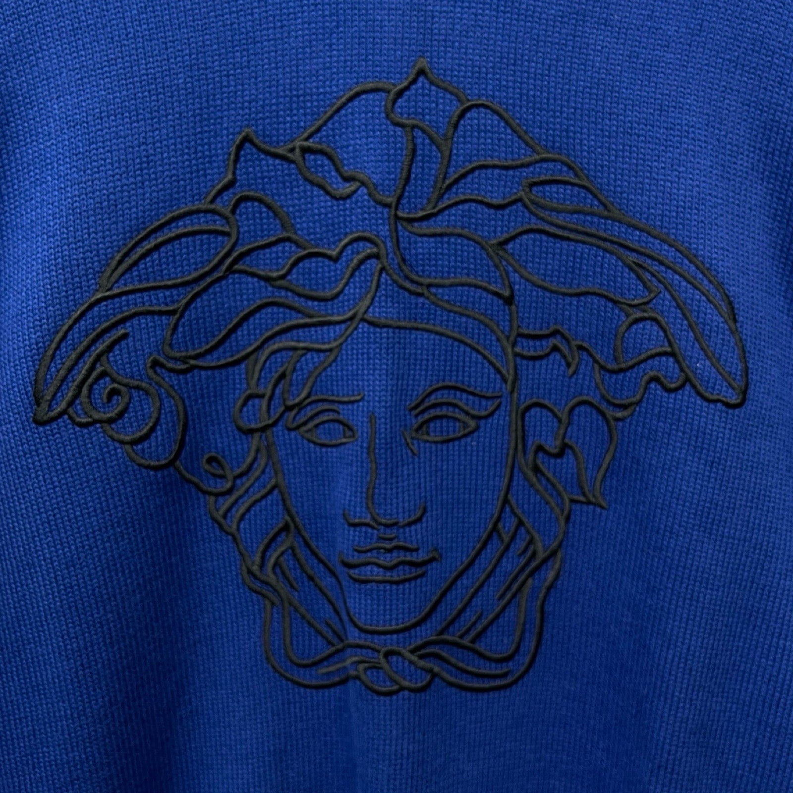 VERSACE 2021AW Medusa Embroidery Cotton Knit Sweater 1002718 1A01992 Size 44