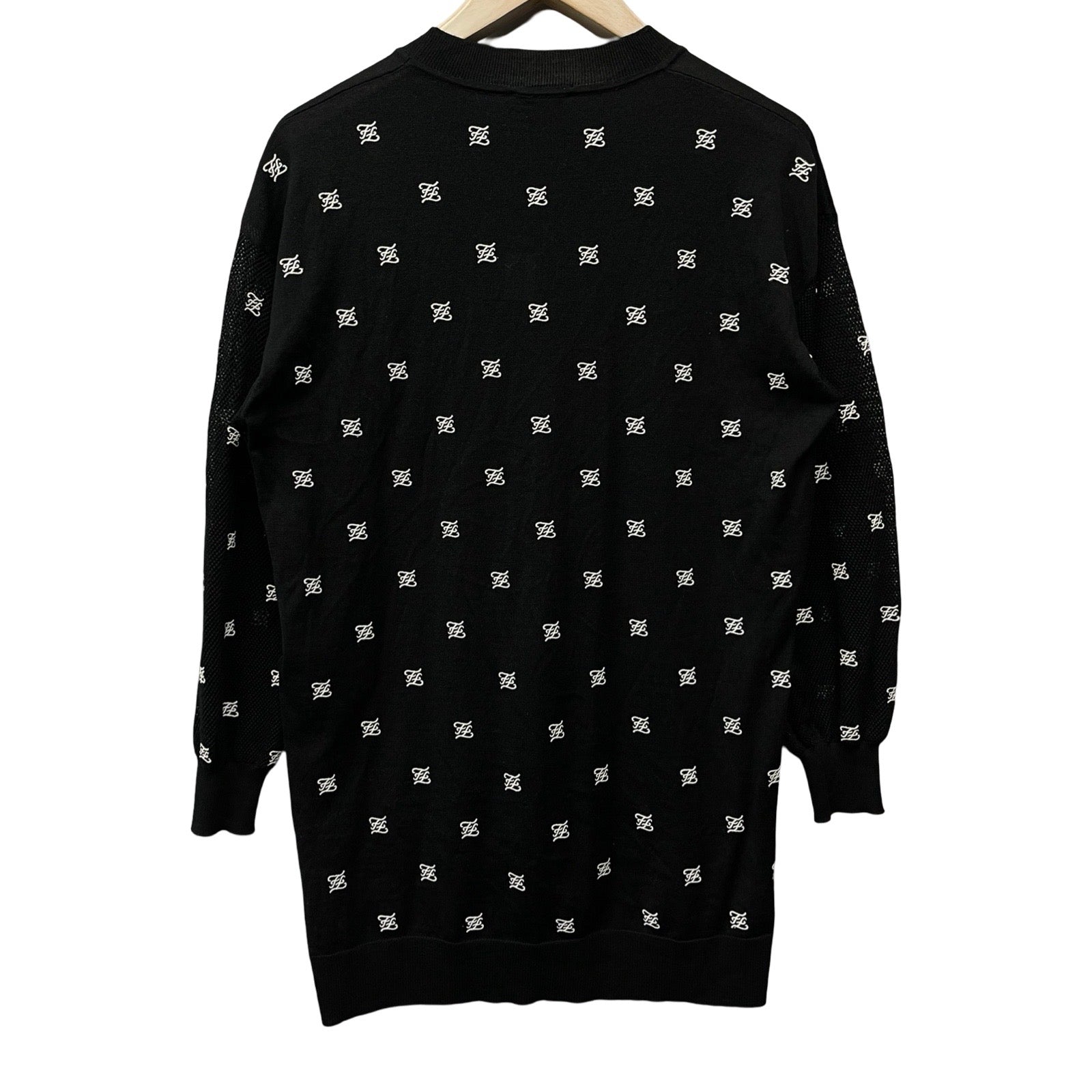 FENDI 2019AW Logo Embroidery Knit FZY907 A9WN Size 38