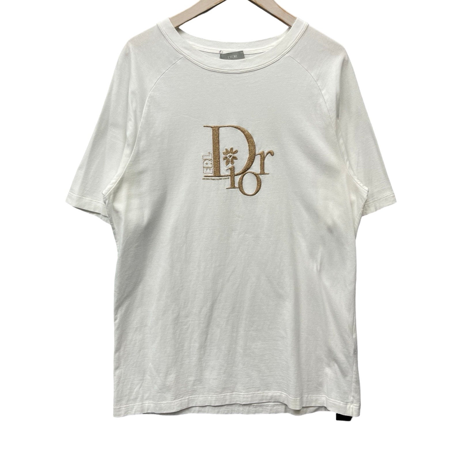 DIOR×ERL ERL 2023SS Slub Cotton Jersey Logo Embroidery Tee 313J647A0817 Size S