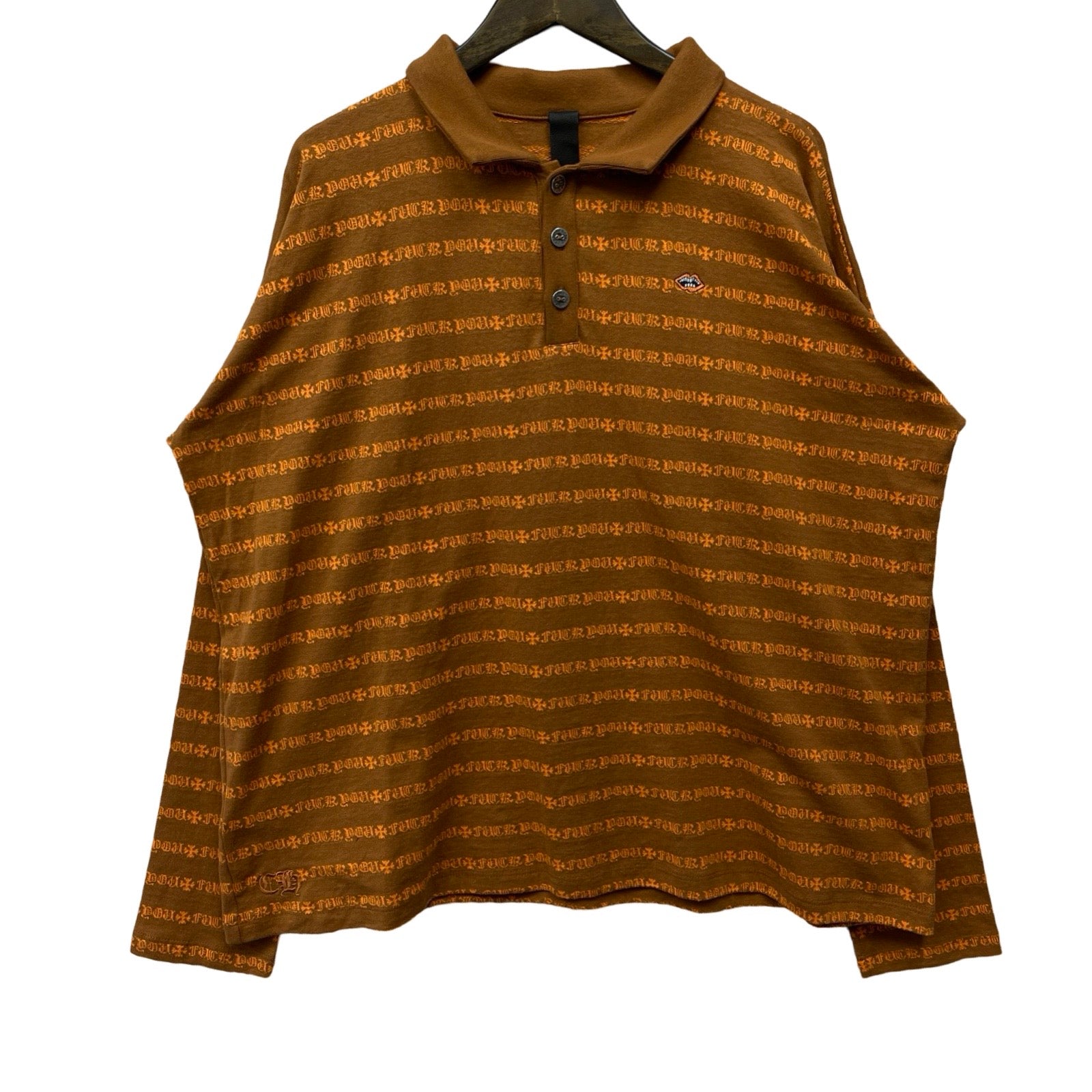 CHROME HEARTS×MATTY BOY Y Not Stripe Polo L/S Tee Size L