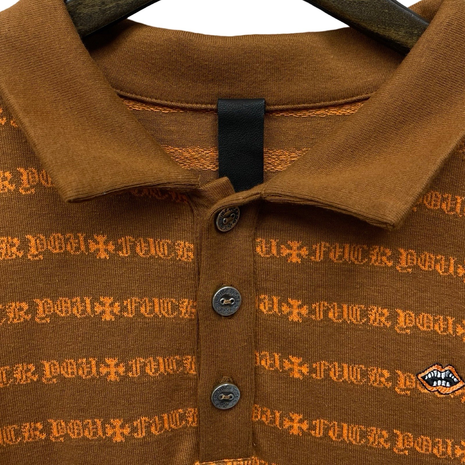 CHROME HEARTS×MATTY BOY Y Not Stripe Polo L/S Tee Size L