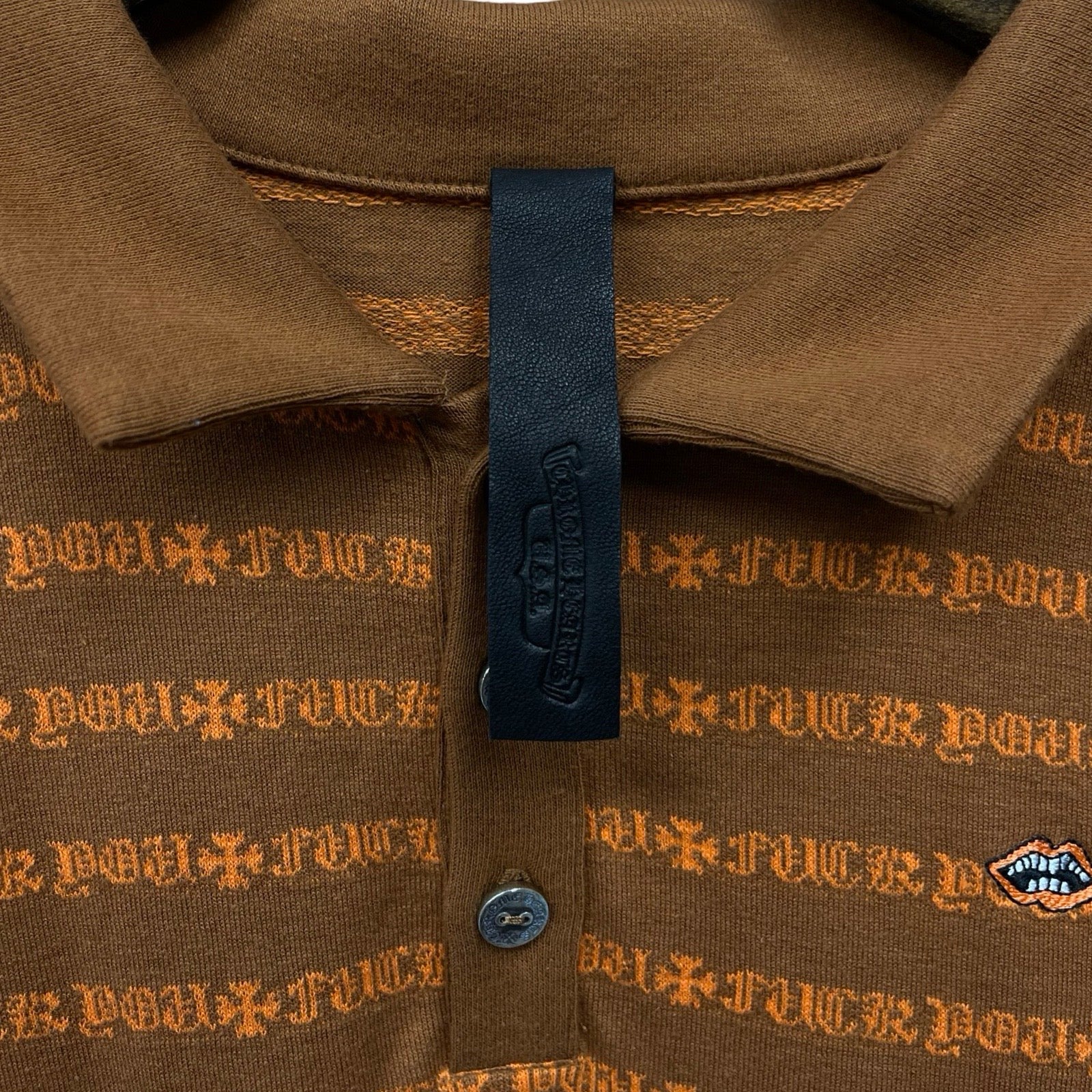 CHROME HEARTS×MATTY BOY Y Not Stripe Polo L/S Tee Size L