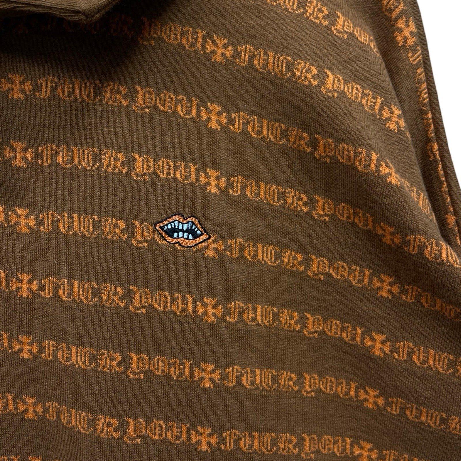 CHROME HEARTS×MATTY BOY Y Not Stripe Polo L/S Tee Size L