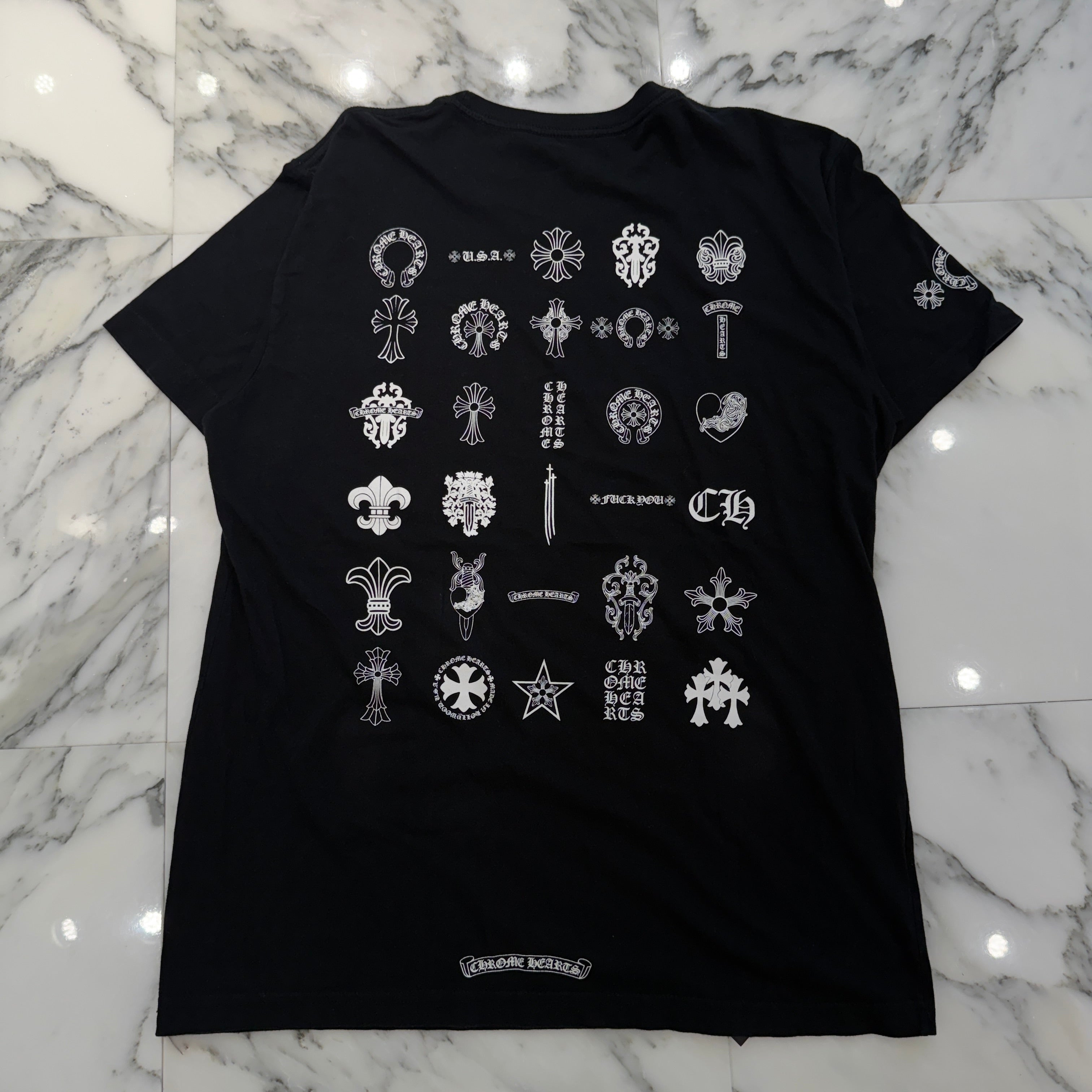 在庫わずか◆送料込♪【Chrome Hearts】マルチロゴ Tシャツ 黒 CHROME HEARTS Multi Logo Tee Size S クロムハーツ マルチロゴ