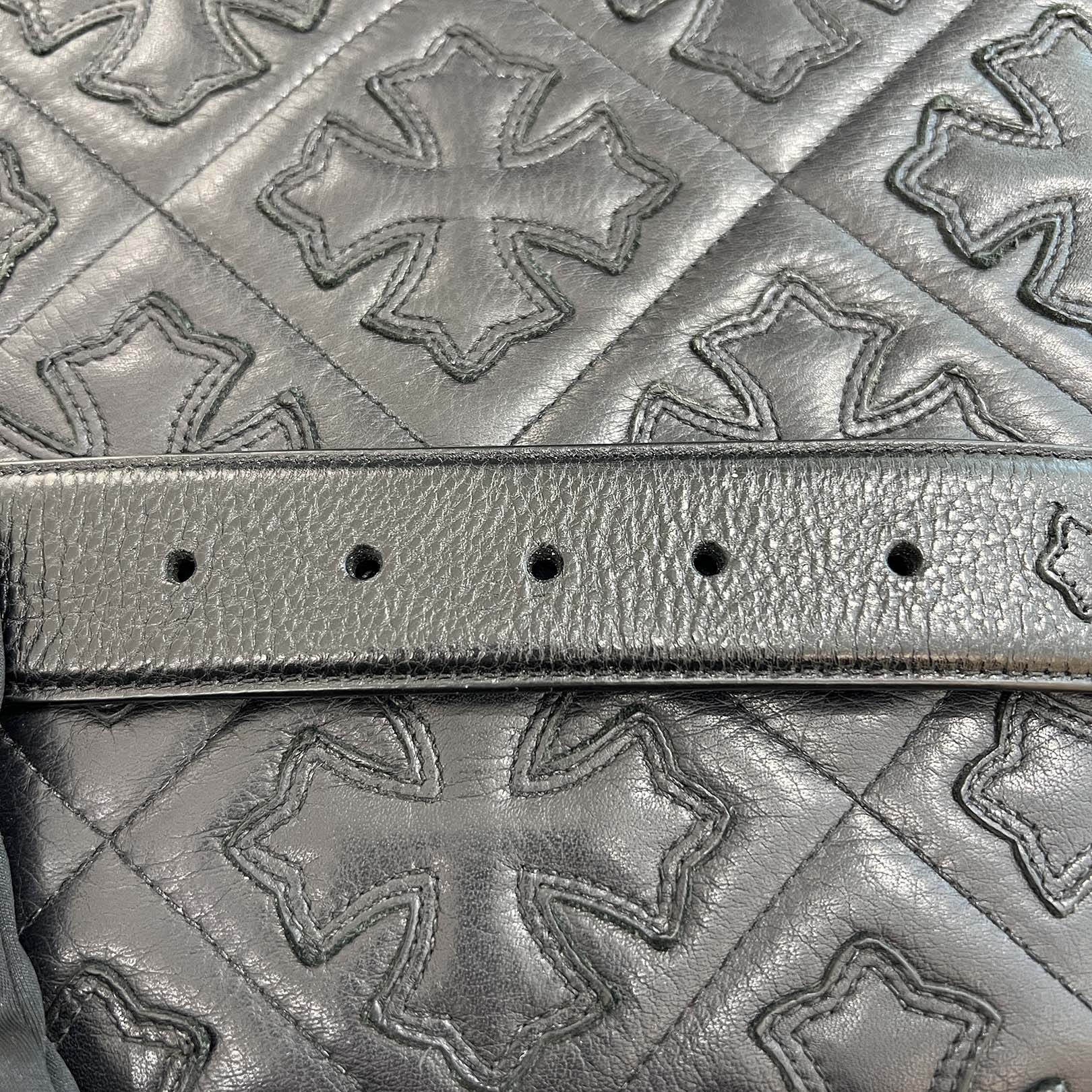 CHROME HEARTS Cemetery Cross Leather Patch Leather Belt Size 36（1.5 Inch) クロムハーツ セメタリークロスレザーパッチ レザーベルト サイズ36（1.5インチ)