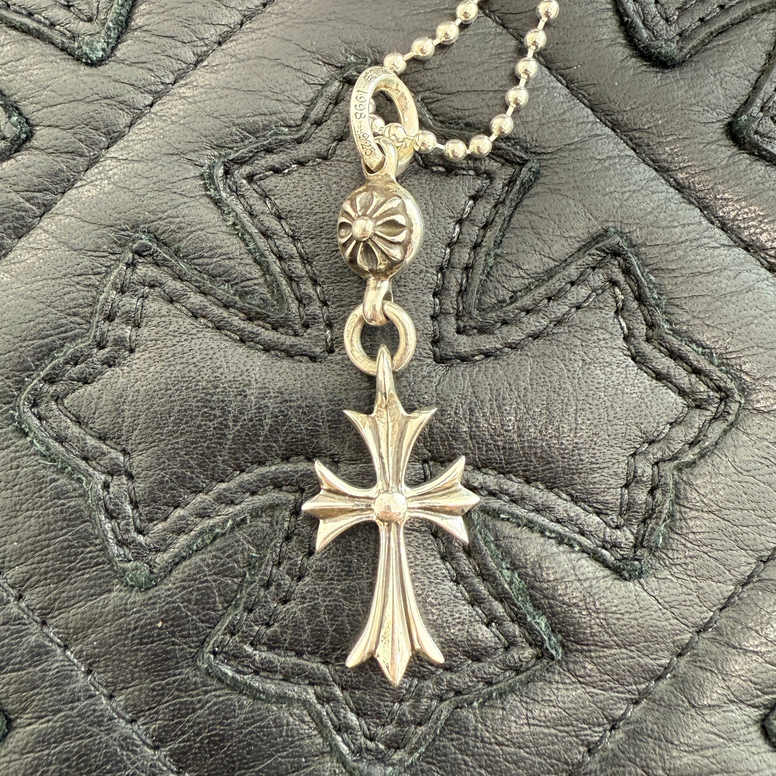 CHROME HEARTS 1 Ball Tiny Cross Charm Ball Chain Necklace クロムハーツ 1ボール タイニークロスチャーム ボールチェーンネックレス