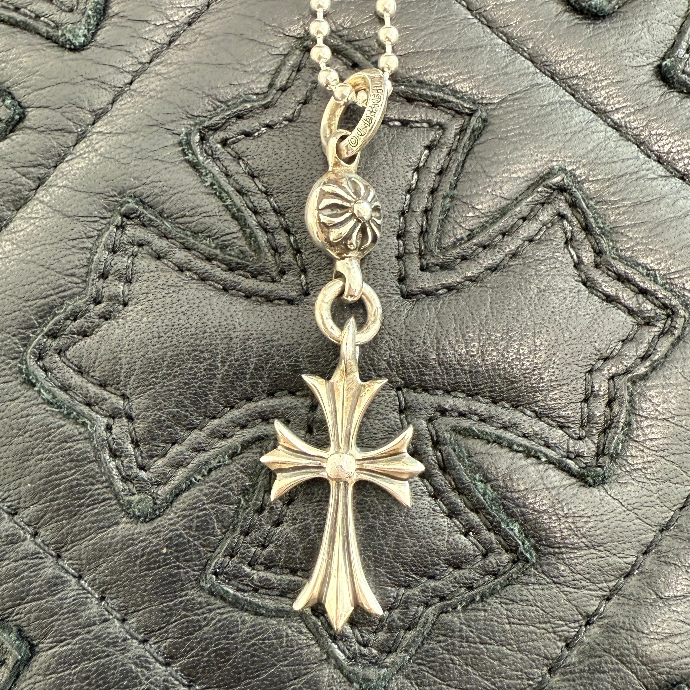 CHROME HEARTS 1 Ball Tiny Cross Charm Ball Chain Necklace クロムハーツ 1ボール タイニークロスチャーム ボールチェーンネックレス
