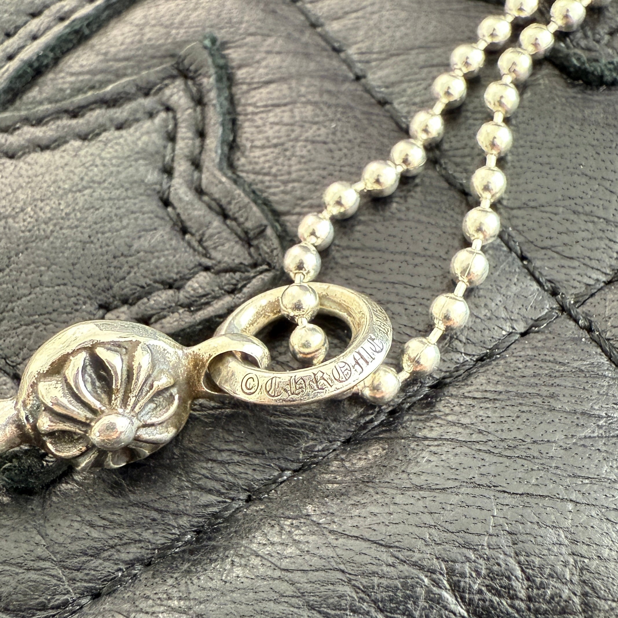 CHROME HEARTS 1 Ball Tiny Cross Charm Ball Chain Necklace クロム