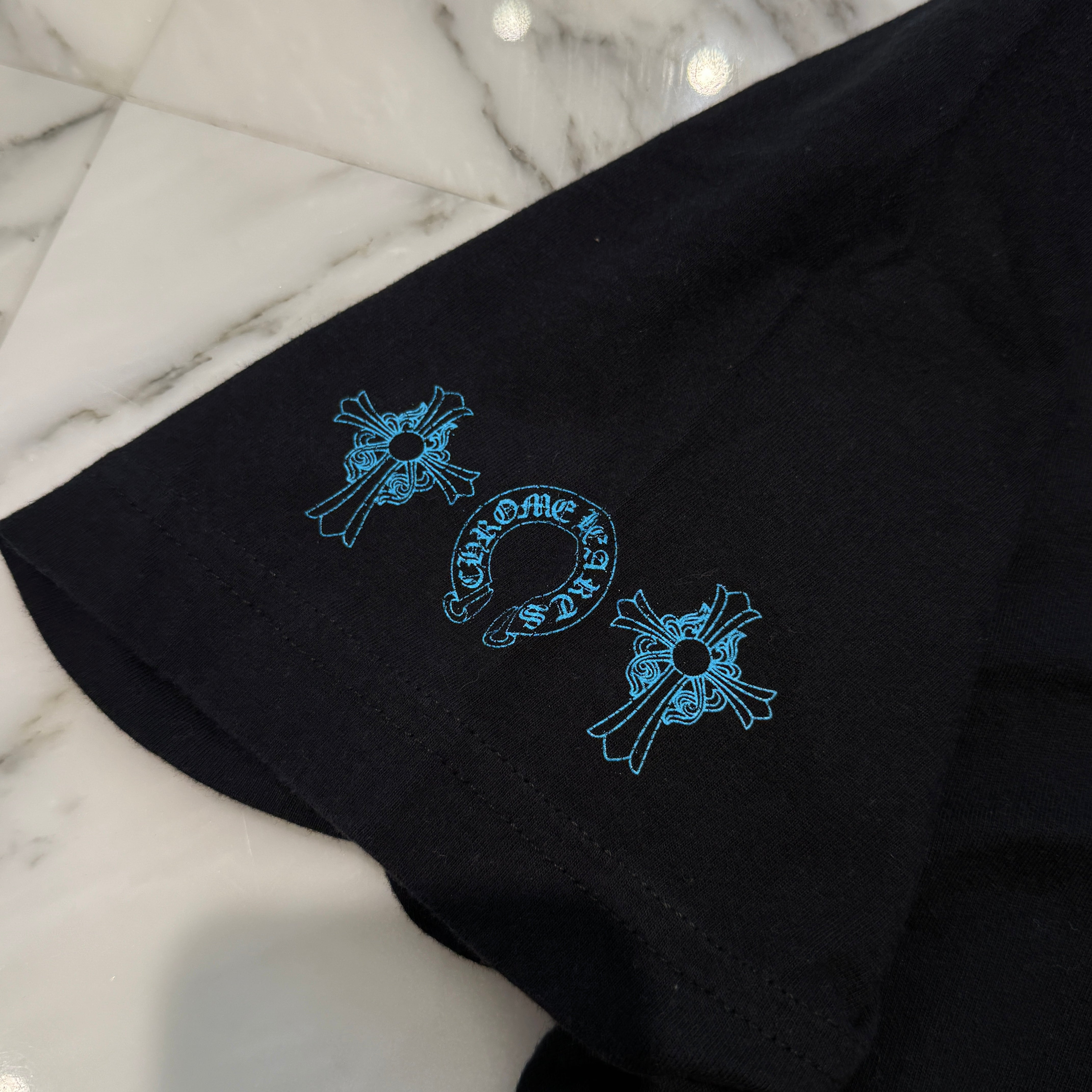 CHROME HEARTS 3 Blue Cross Tee Size M クロムハーツ 3 ブルークロス