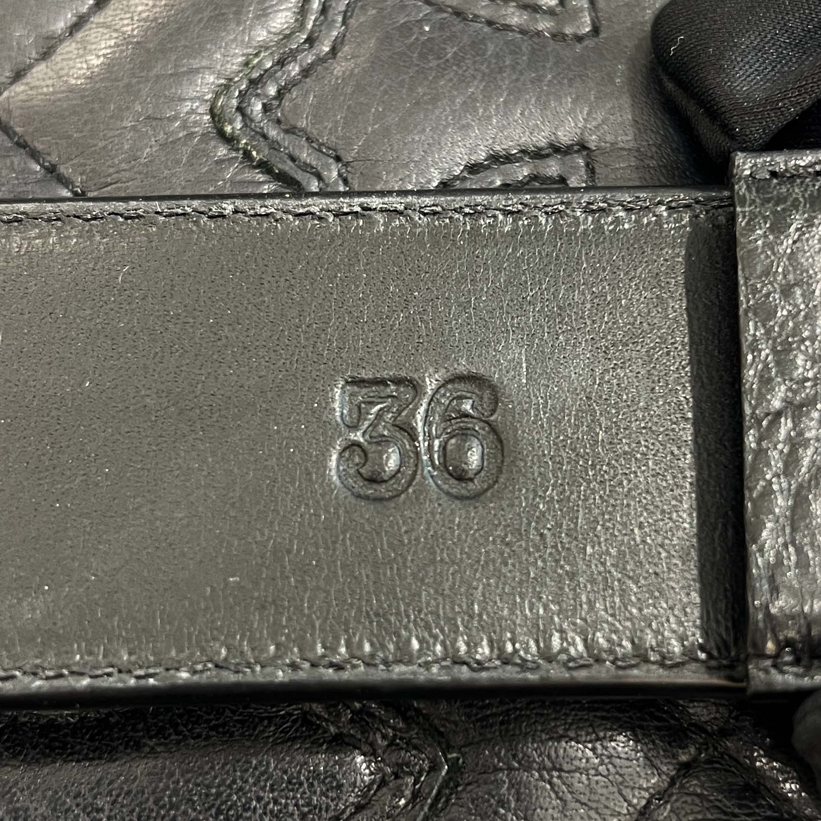 CHROME HEARTS Cemetery Cross Leather Patch Leather Belt Size 36（1.5 Inch) クロムハーツ セメタリークロスレザーパッチ レザーベルト サイズ36（1.5インチ)