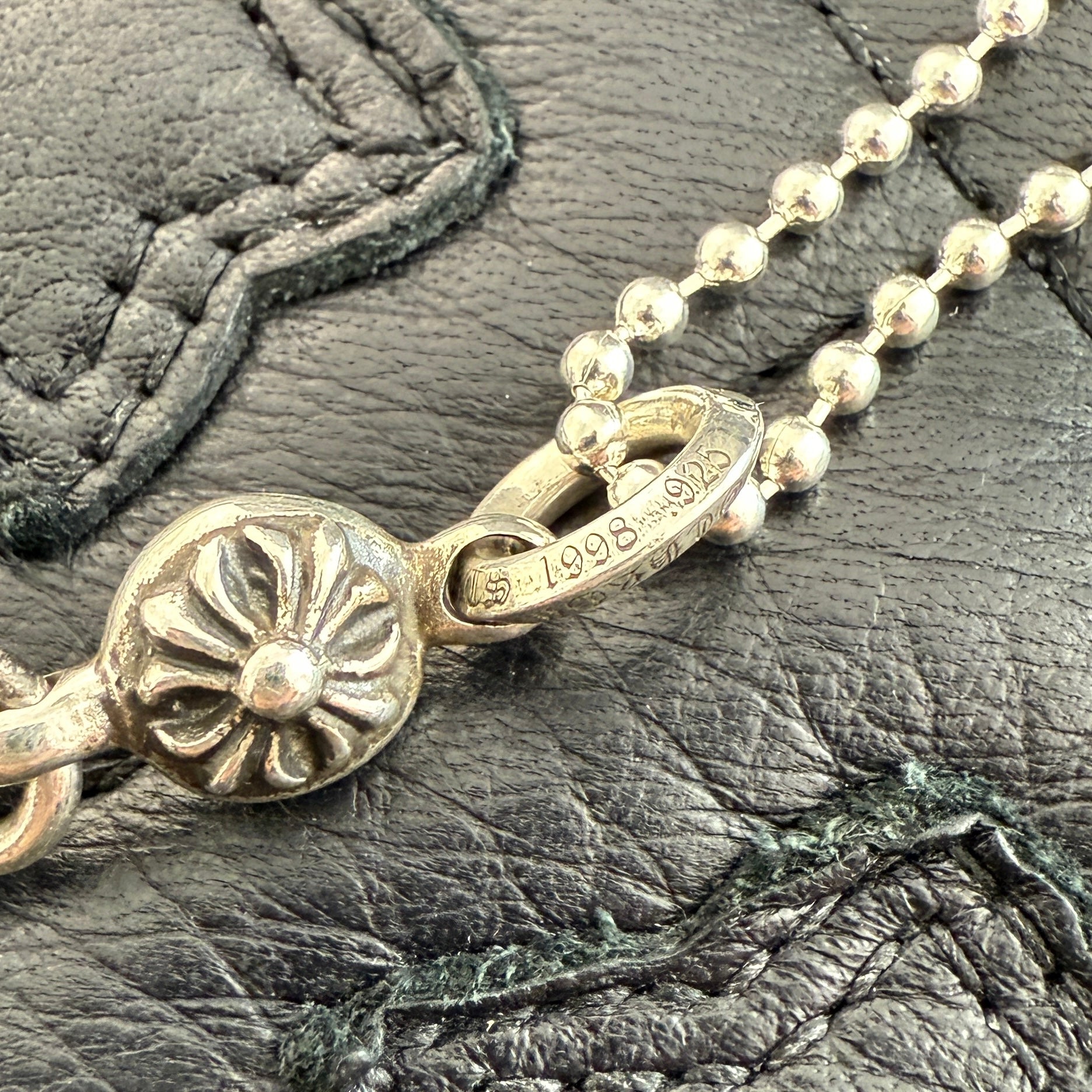 CHROME HEARTS 1 Ball Tiny Cross Charm Ball Chain Necklace クロムハーツ 1ボール タイニークロスチャーム ボールチェーンネックレス