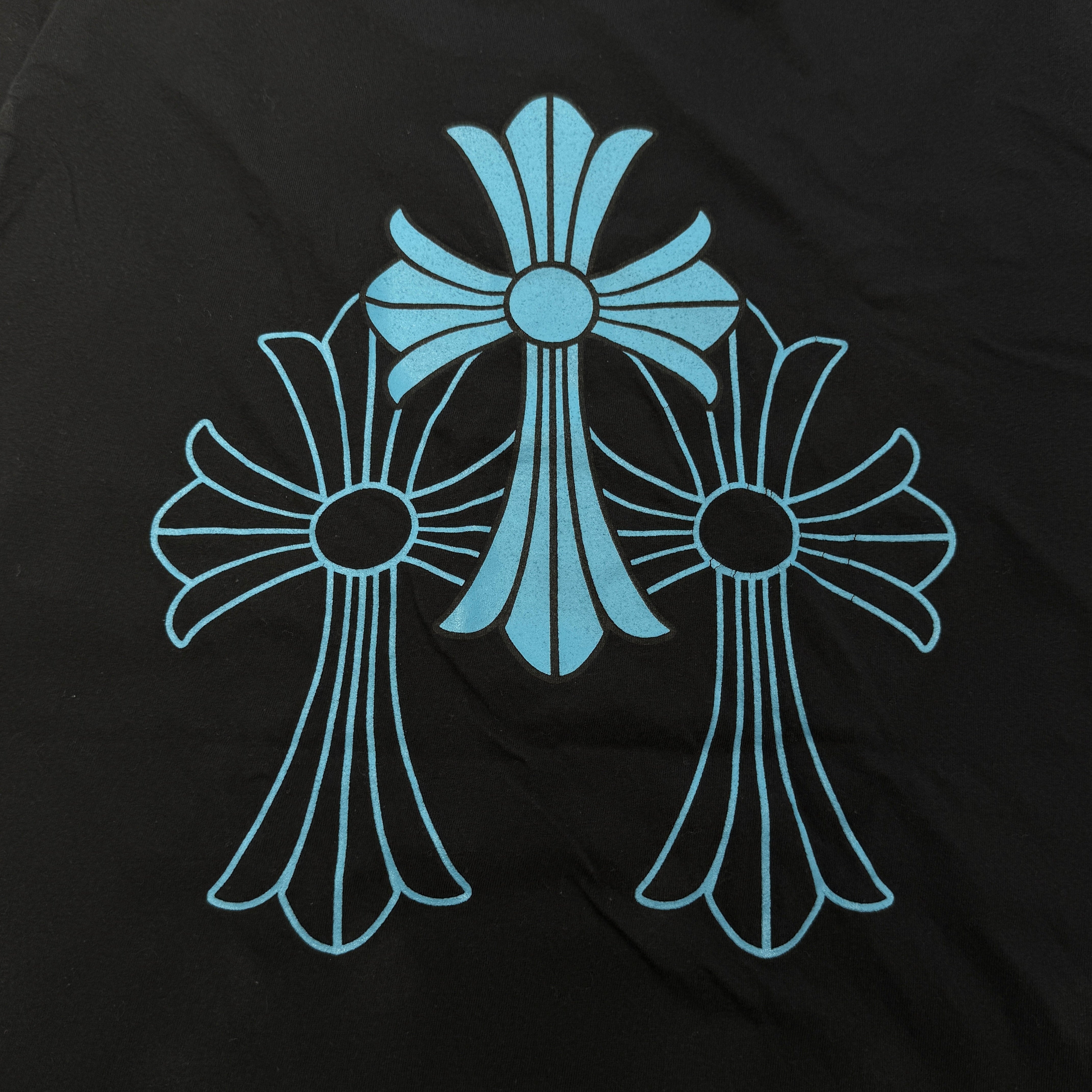 CHROME HEARTS 3 Blue Cross Tee Size M クロムハーツ 3 ブルークロス