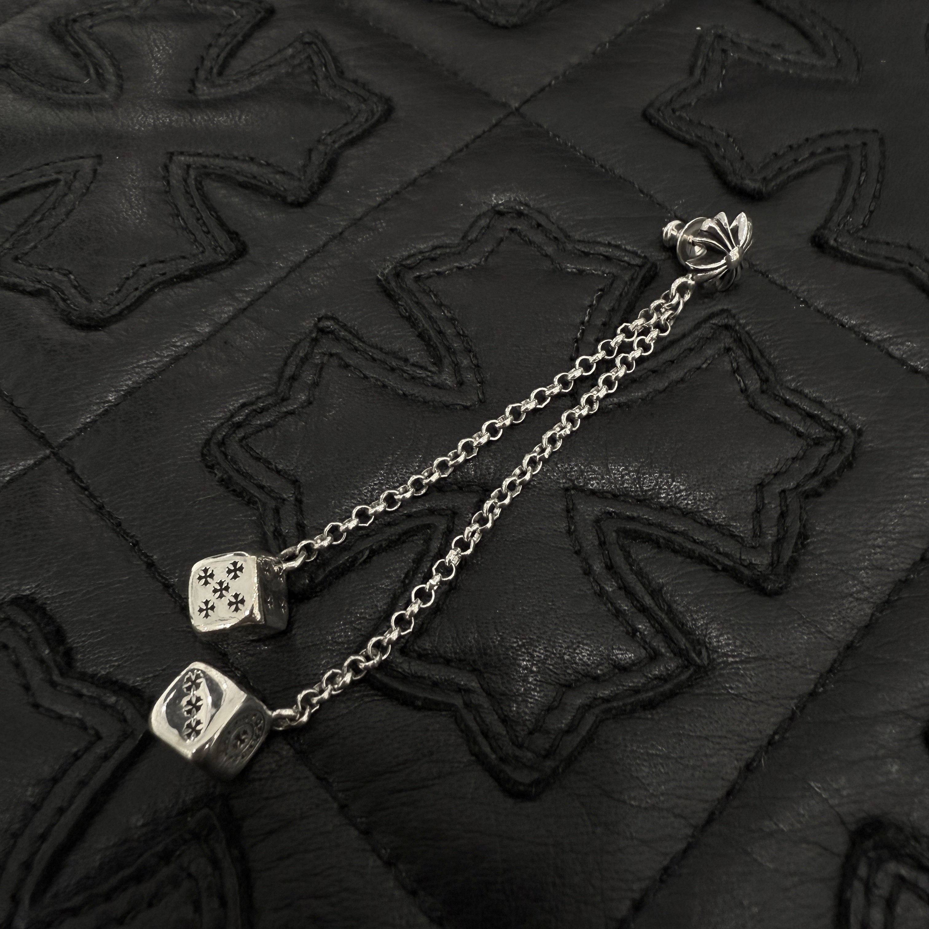 CHROME HEARTS CH Cross Double Dice Earrings クロムハーツ CHクロス ダブルダイス ピアス