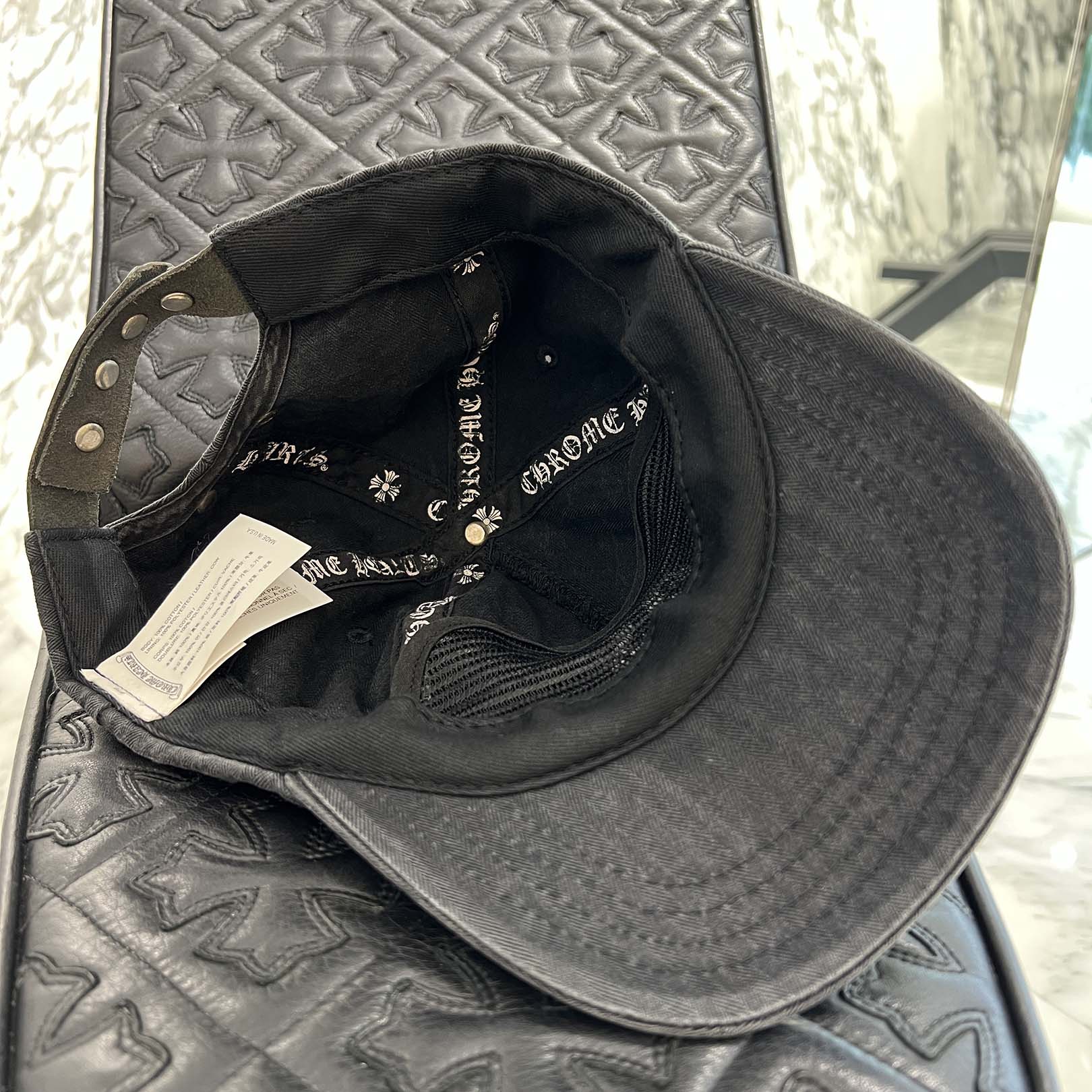 CHROME HEARTS 2024SS Vine Dagger Embroidery Herringbone Denim Trucker Cap Size ONE SIZE (53-60) クロムハーツ ヴァインダガー 刺繍 ヘリンボーン デニム トラッカーキャップ サイズONE SIZE (53-60)