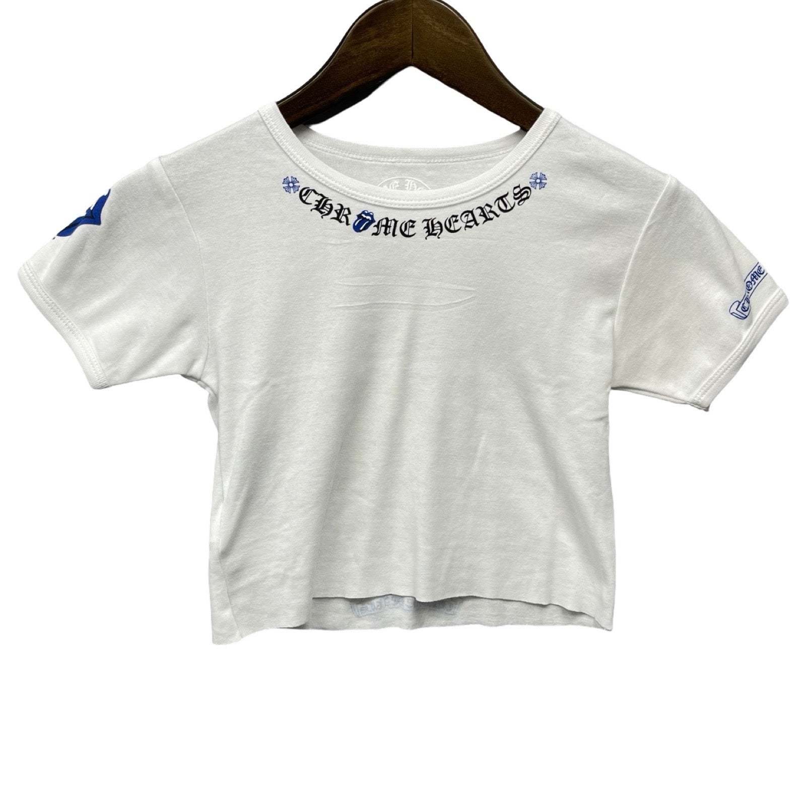 CHROME HEARTS Rolling Stones Lip＆Tongue Neck Logo S/S Tee Size ONE SIZE