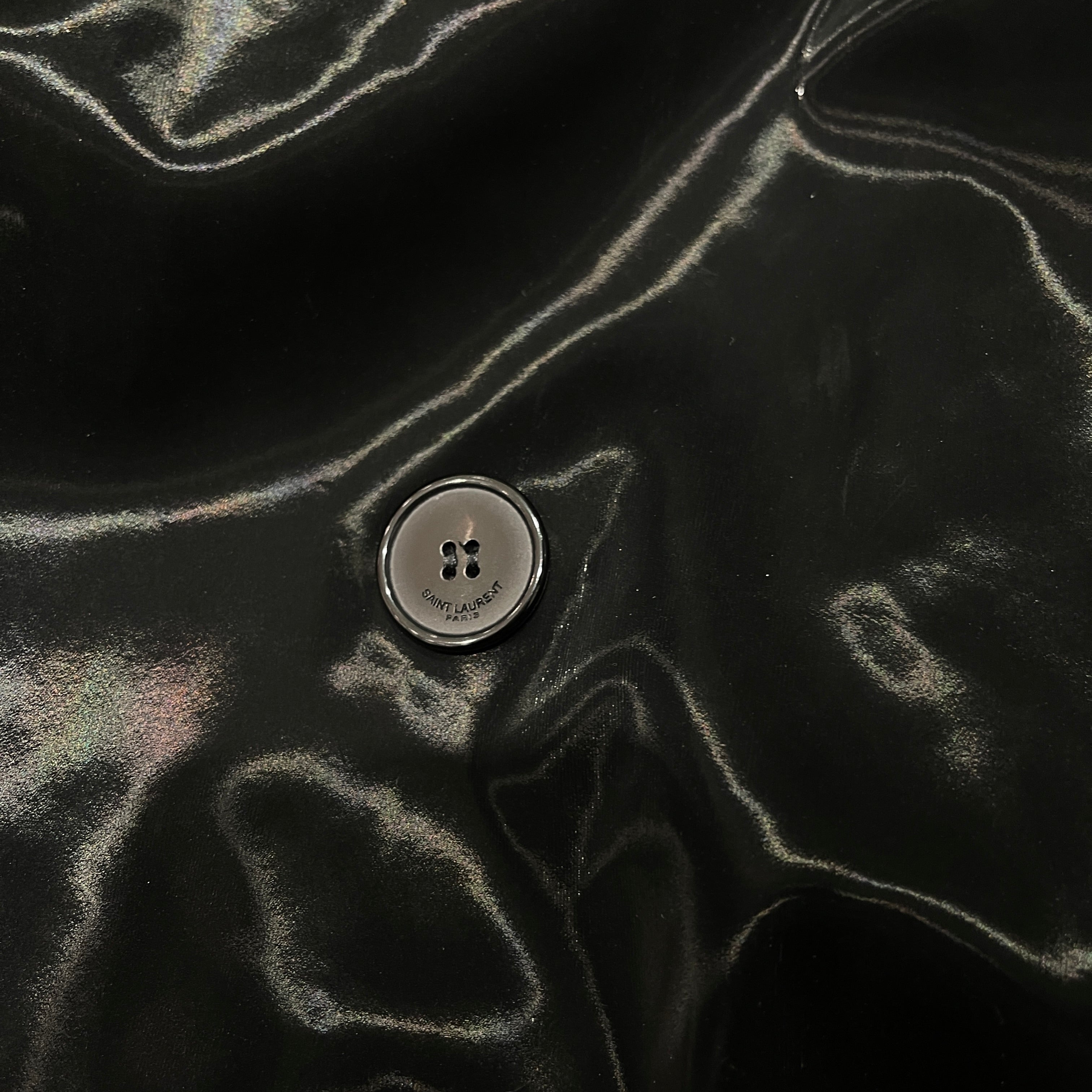 SAINT LAURENT PARIS 2022AW Patent Long Coat Jacket 701986 Y2F85 1000 Size 46 サンローランパリ パテントロング コートジャケット サイズ46