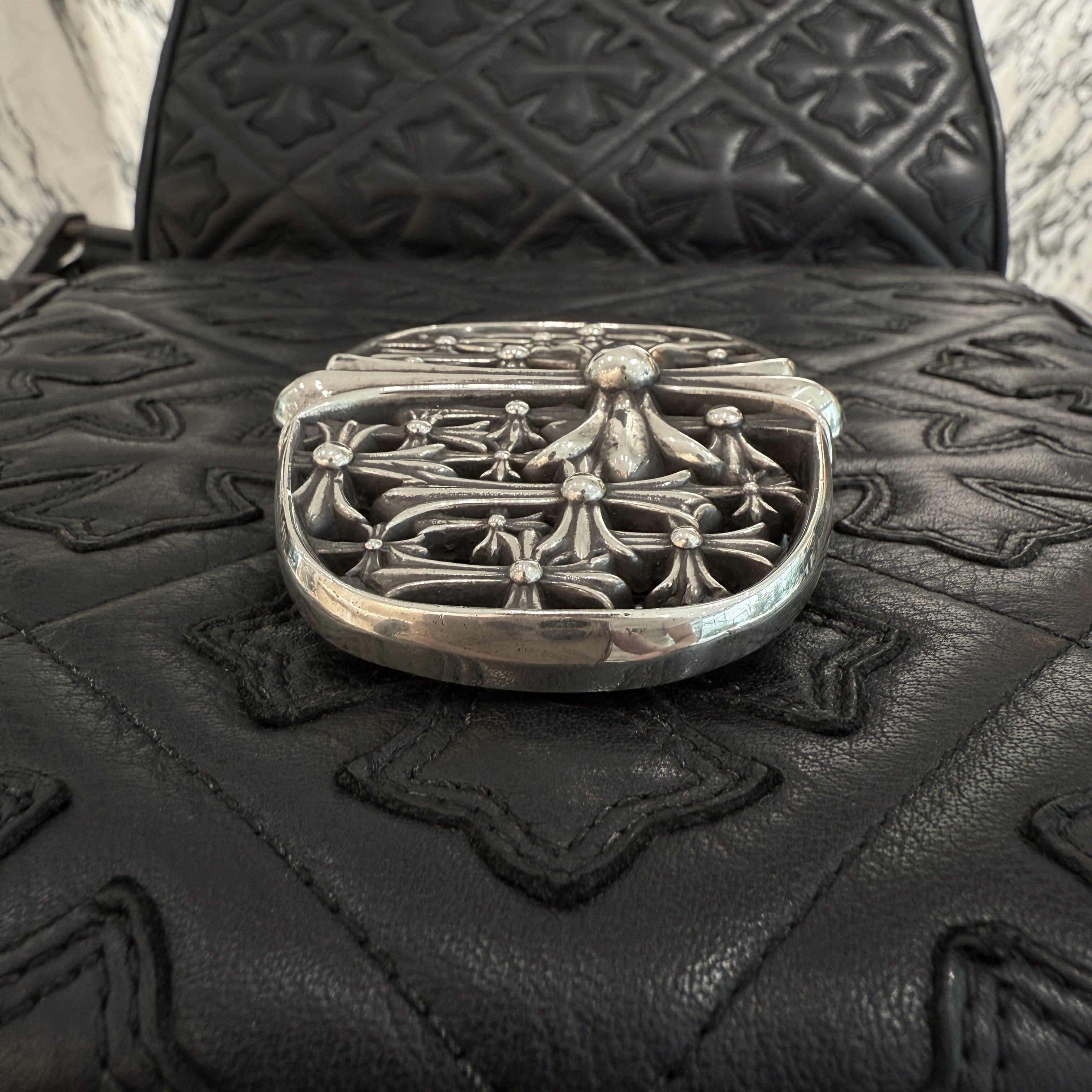 CHROME HEARTS 1.5 Cemetery Cross Silver Buckle クロムハーツ 1.5 セメタリークロス シルバー バックル