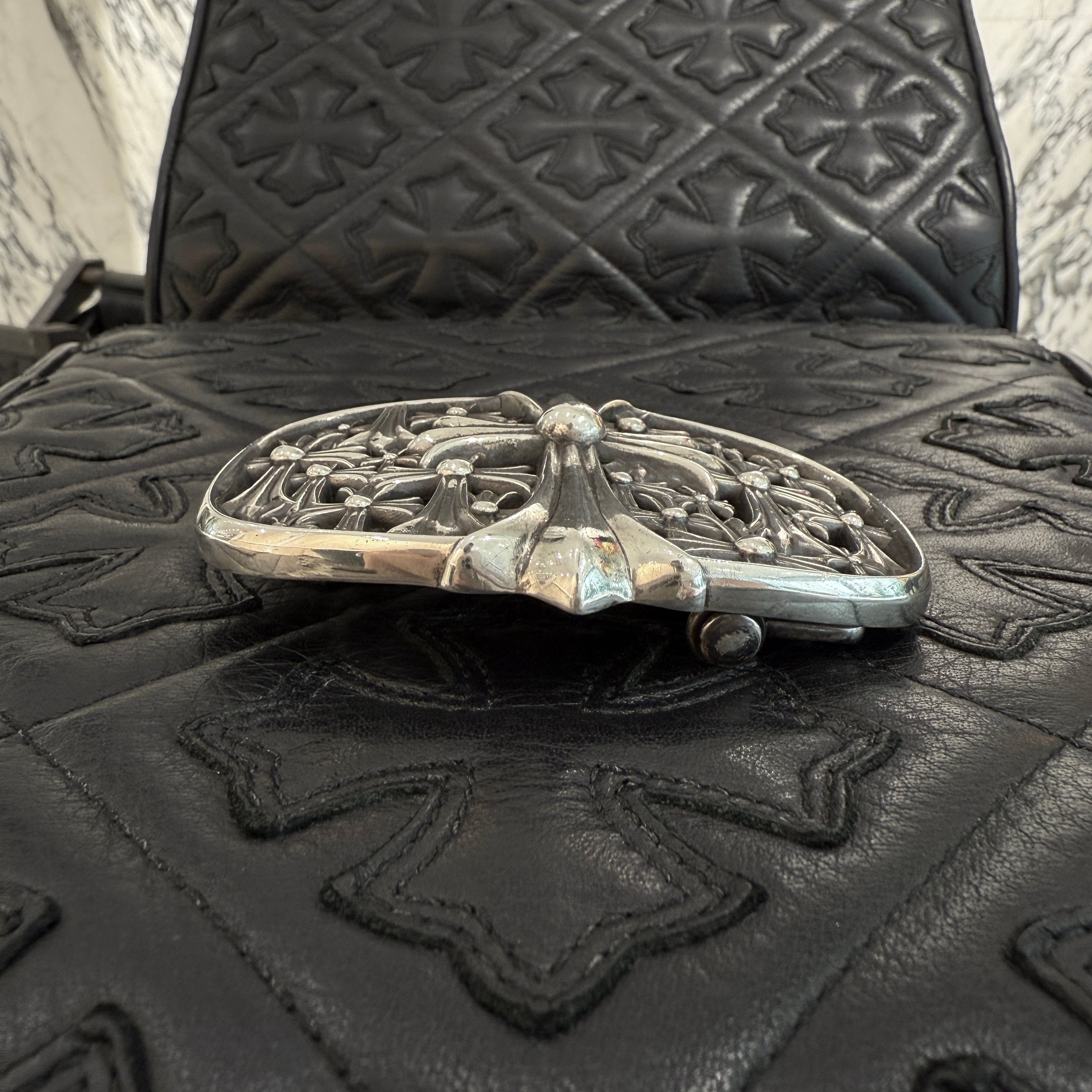 CHROME HEARTS 1.5 Cemetery Cross Silver Buckle クロムハーツ 1.5 セメタリークロス シルバー バックル