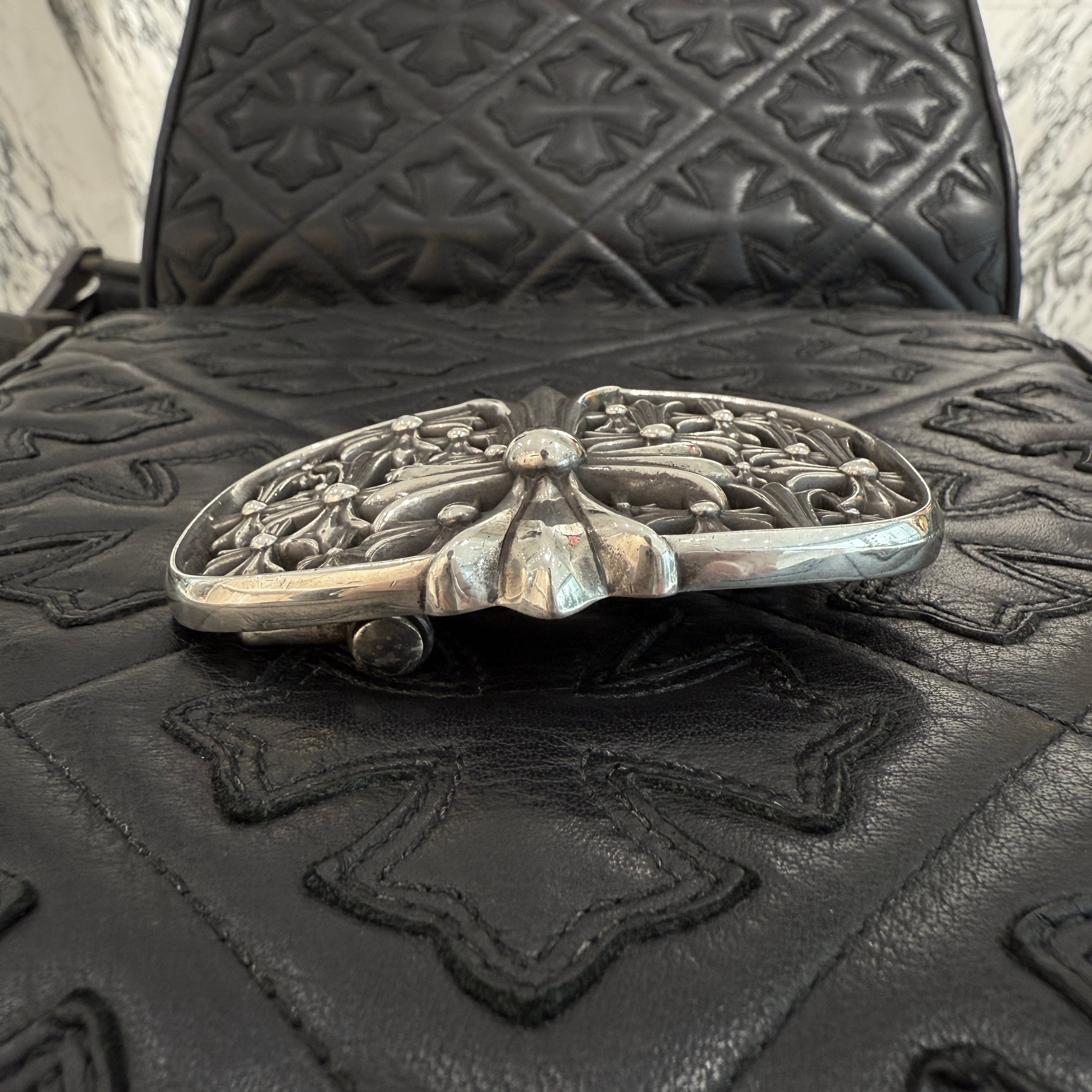 CHROME HEARTS 1.5 Cemetery Cross Silver Buckle クロムハーツ 1.5 セメタリークロス シルバー バックル