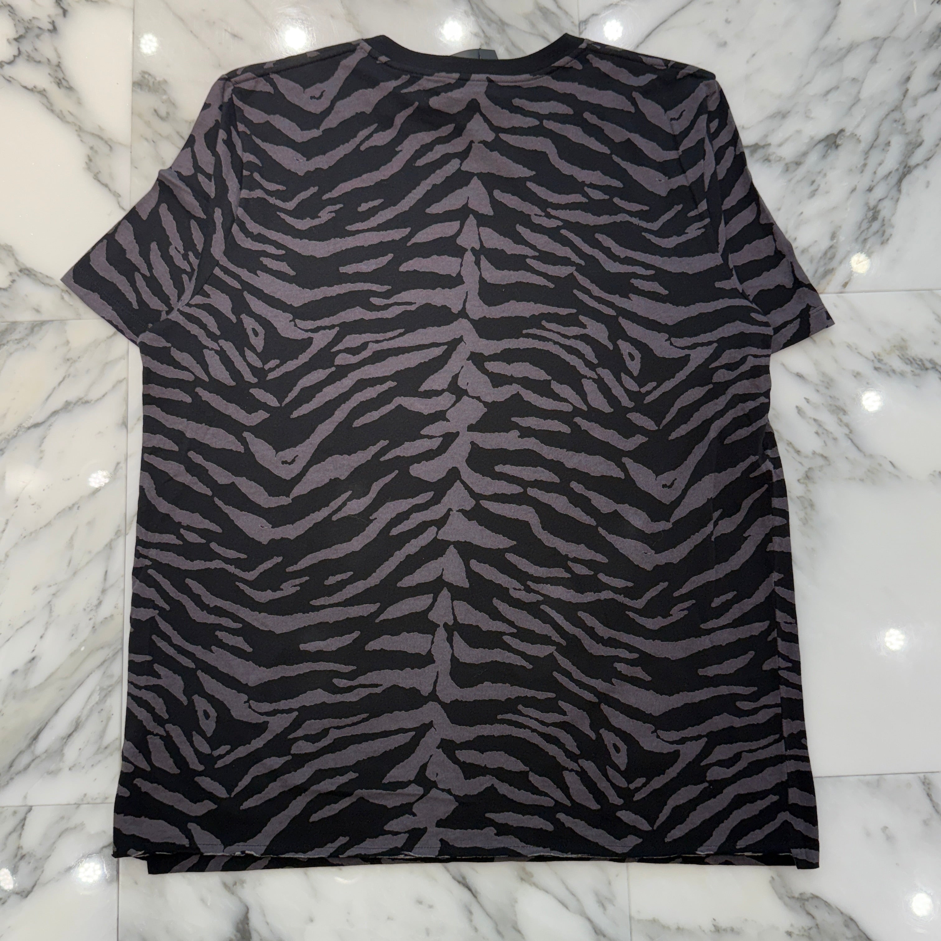 SAINT LAURENT 2019SS Zebra Print Cotton Tee 577097 YBII2 Size L サンローランパリ ゼブラ柄 プリント コットン Tシャツ サイズL