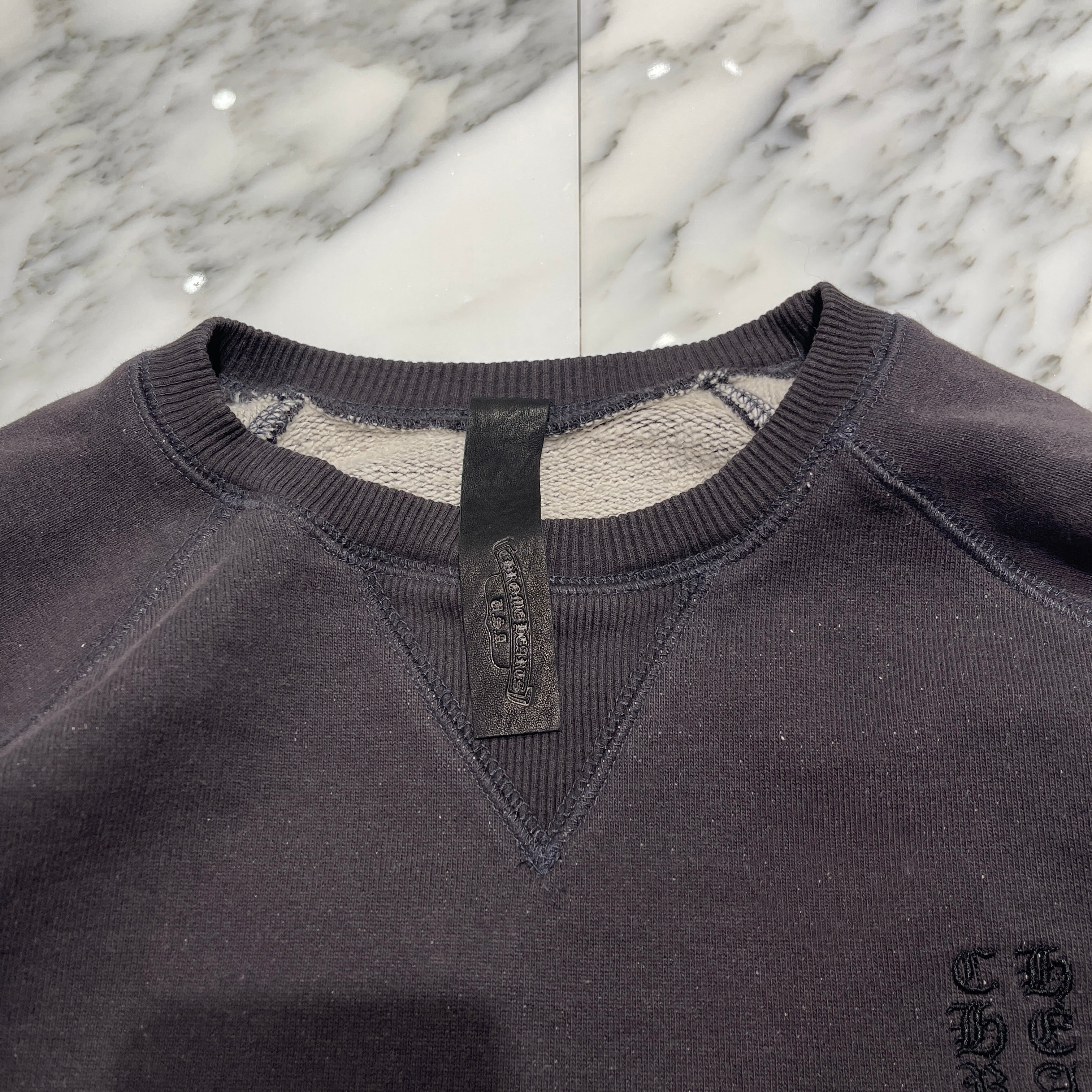 CHROME HEARTS Y NOT Vertical Logo Embroidery Sweat Shirts Size L クロムハーツ ワイノット ヴァーティカルロゴ 刺繍 スウェットシャツ サイズL