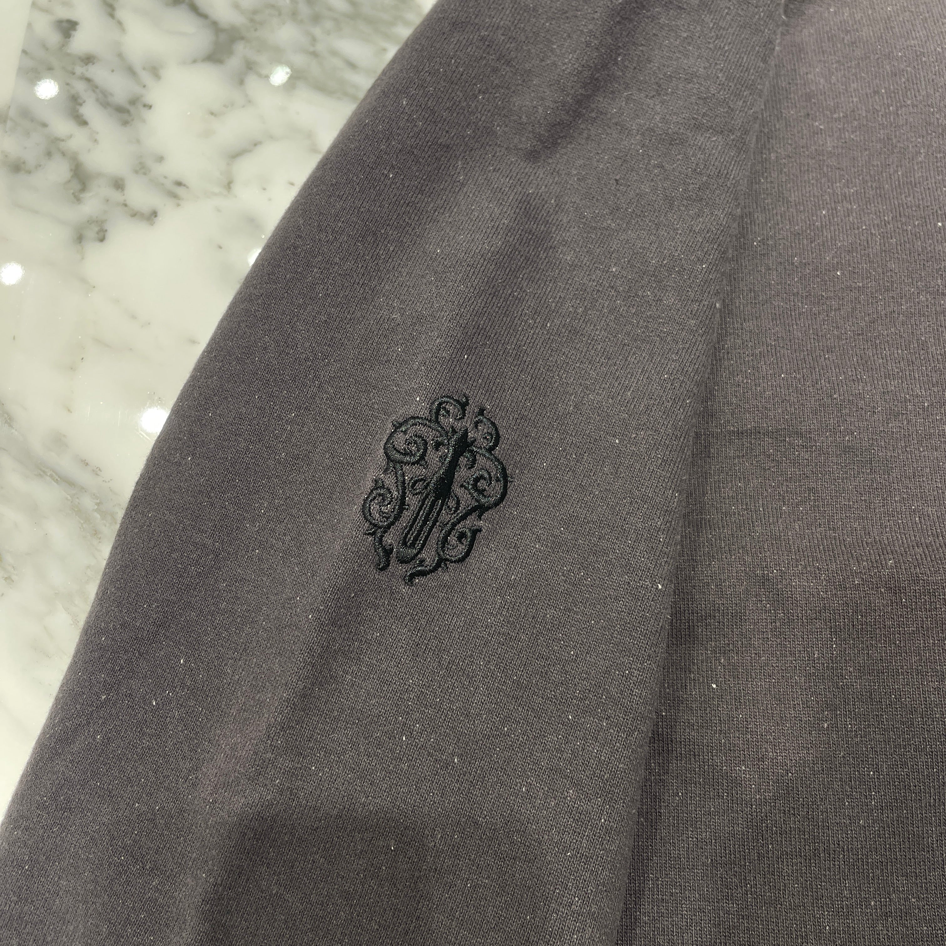 CHROME HEARTS Y NOT Vertical Logo Embroidery Sweat Shirts Size L クロムハーツ ワイノット ヴァーティカルロゴ 刺繍 スウェットシャツ サイズL