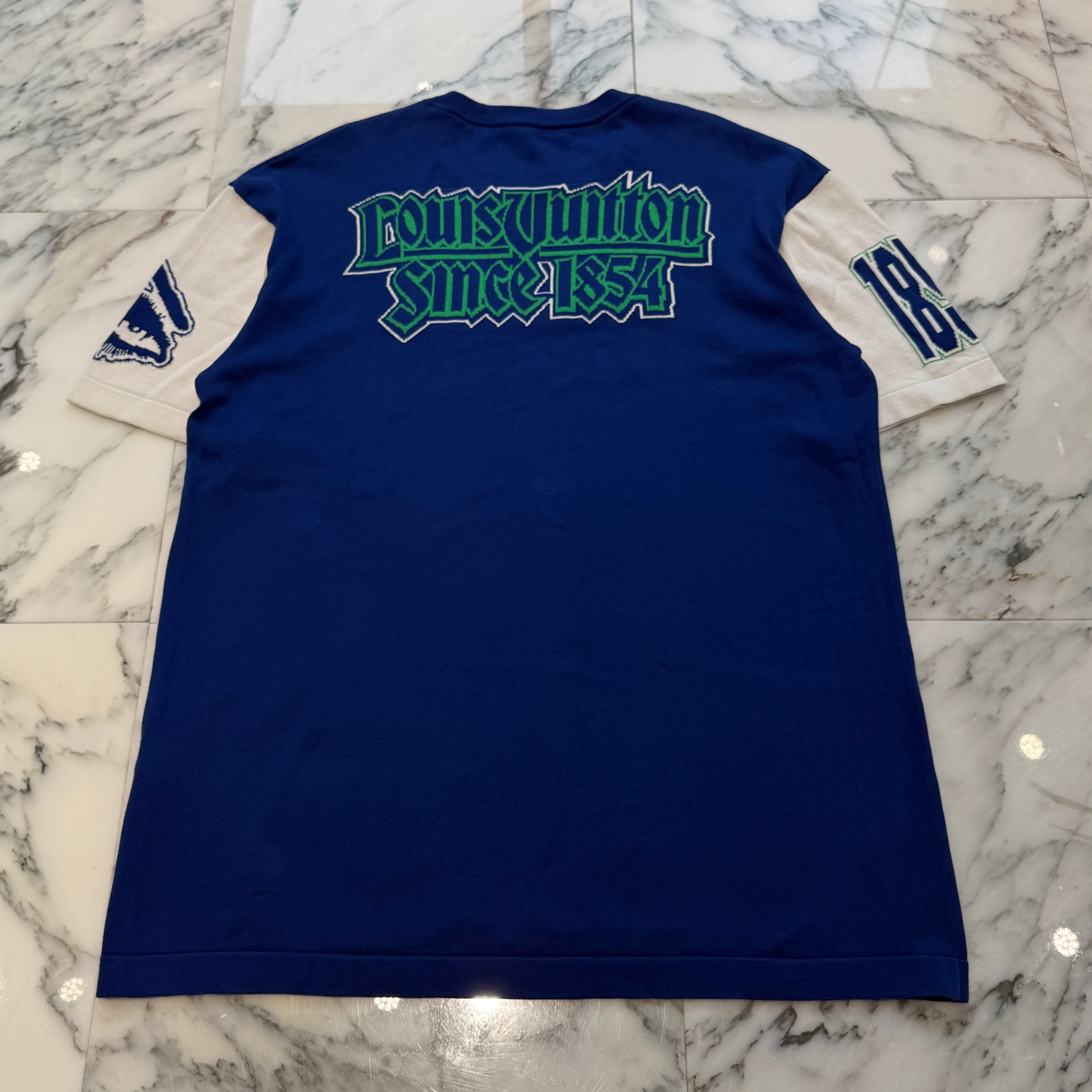 LOUIS VUITTON 2023AW Motor Race Cotton Intarsia Crew Neck Tee 1ABXYO Size XL ルイヴィトン モーターレース コットン インタルシアクルーネック Tシャツ サイズXL