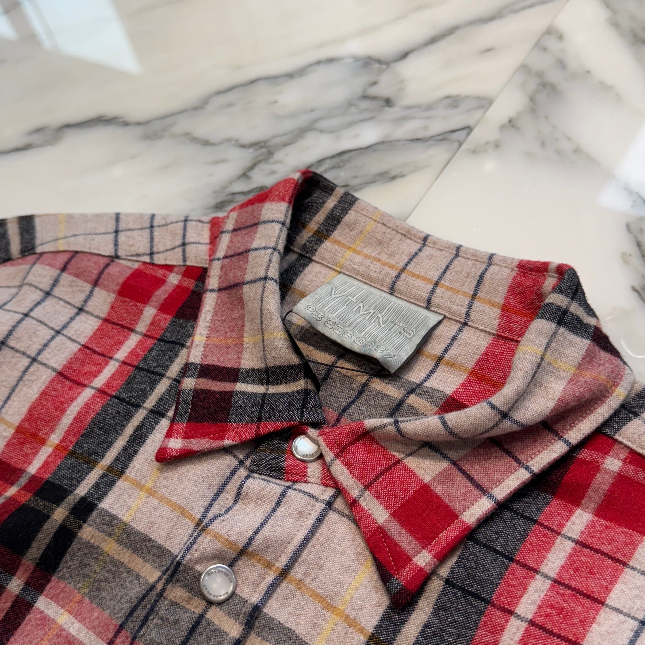 VETMENTS VTMNTS Big Barcode Flannel Check Shirt VL14SH750S Size M ヴェトモン ブイティーエムエヌティーエス ビッグバーコードフランネルチェック サイズM