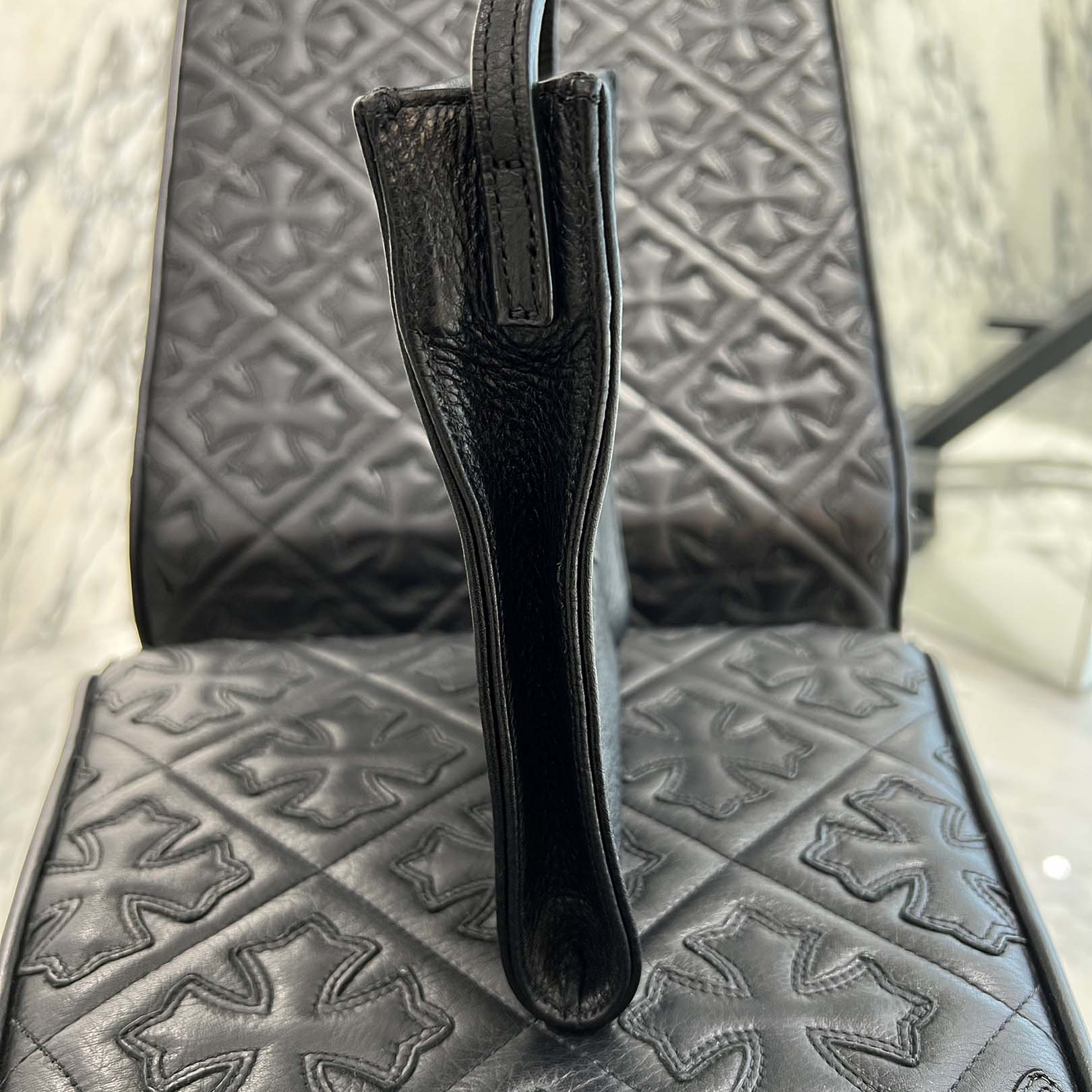 CHROME HEARTS Square Pocket 3 Cemetery Cross Leather Patch Shoulder Bag クロムハーツ スクエアポケット 3セメタリークロス レザーパッチ ショルダーバッグ