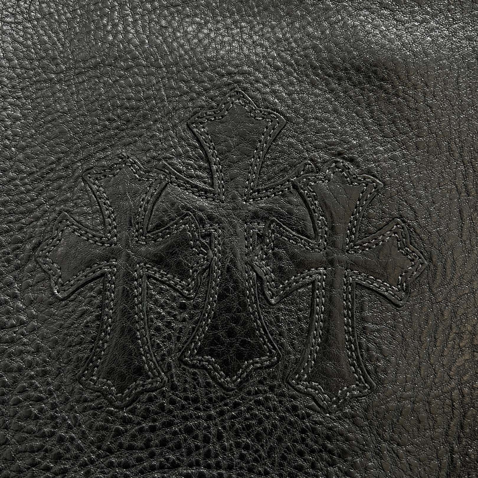 CHROME HEARTS Square Pocket 3 Cemetery Cross Leather Patch Shoulder Bag クロムハーツ スクエアポケット 3セメタリークロス レザーパッチ ショルダーバッグ
