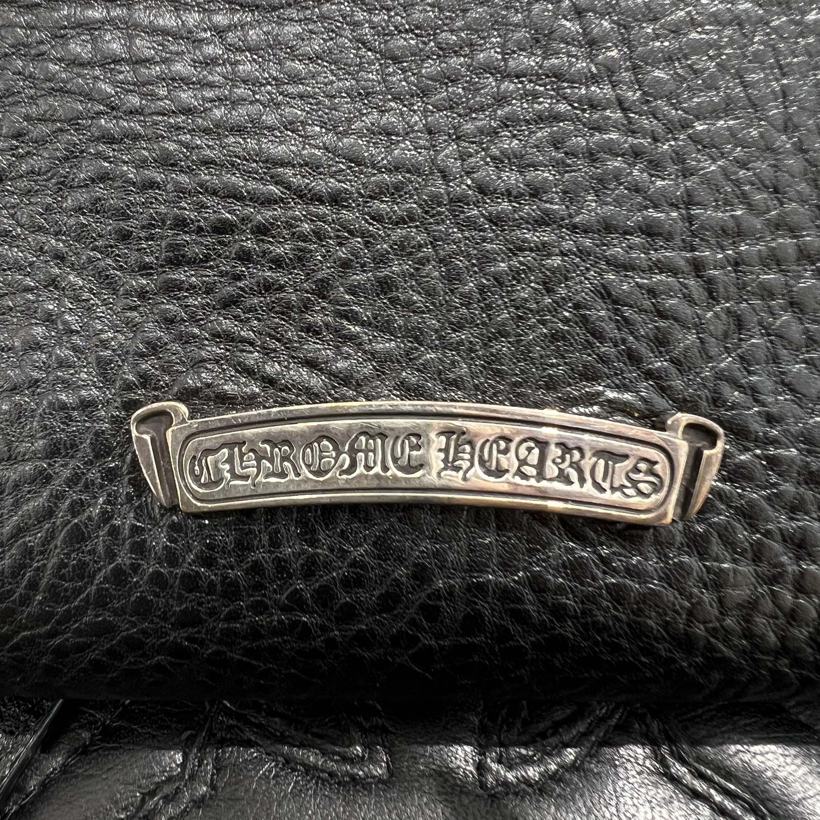 CHROME HEARTS Square Pocket 3 Cemetery Cross Leather Patch