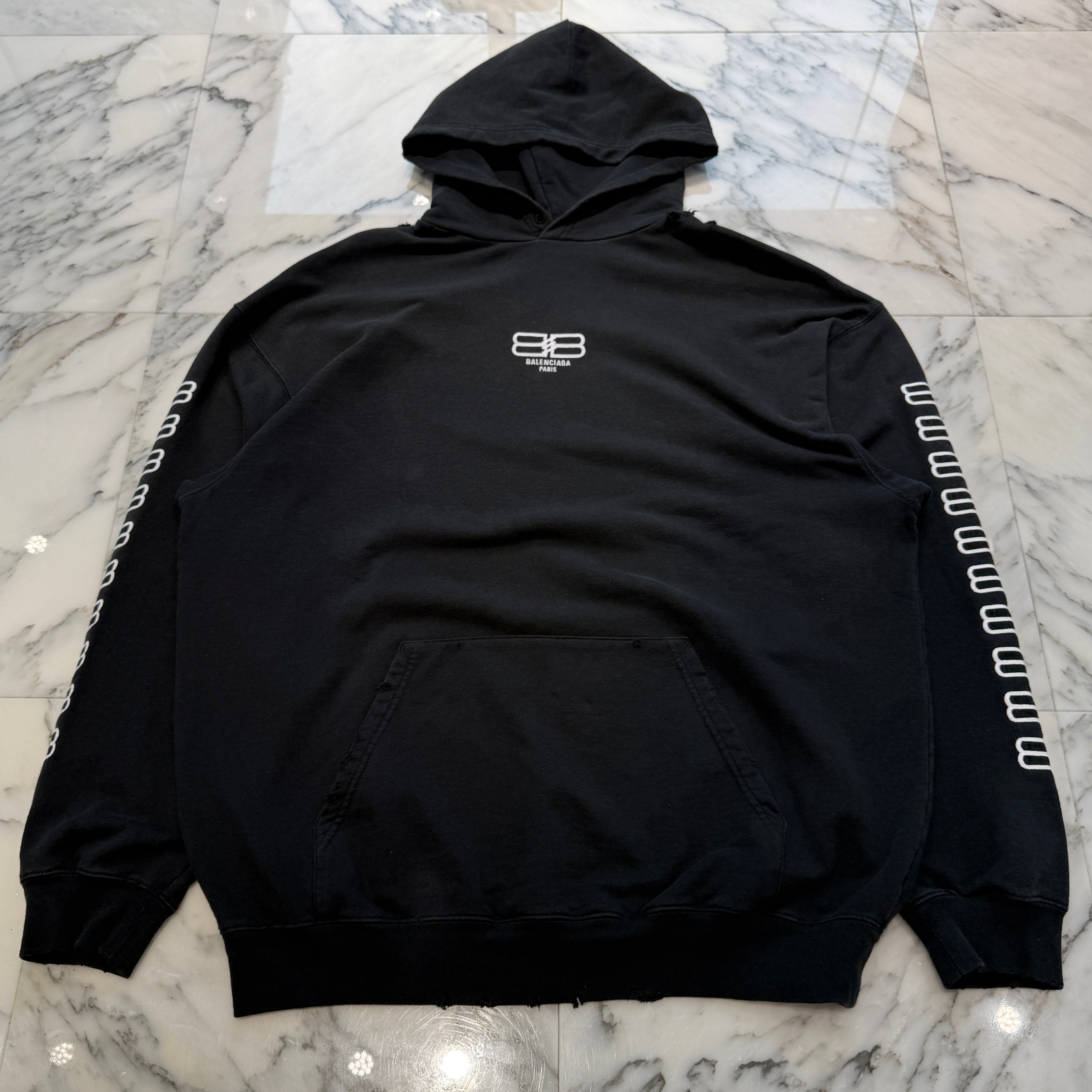 BALENCIAGA 2022AW BB logo Emboidery Pullover Hoodie 570811 TMVG6 Size M バレンシアガ BBロゴ刺繍 プルオーバーフーディ サイズM