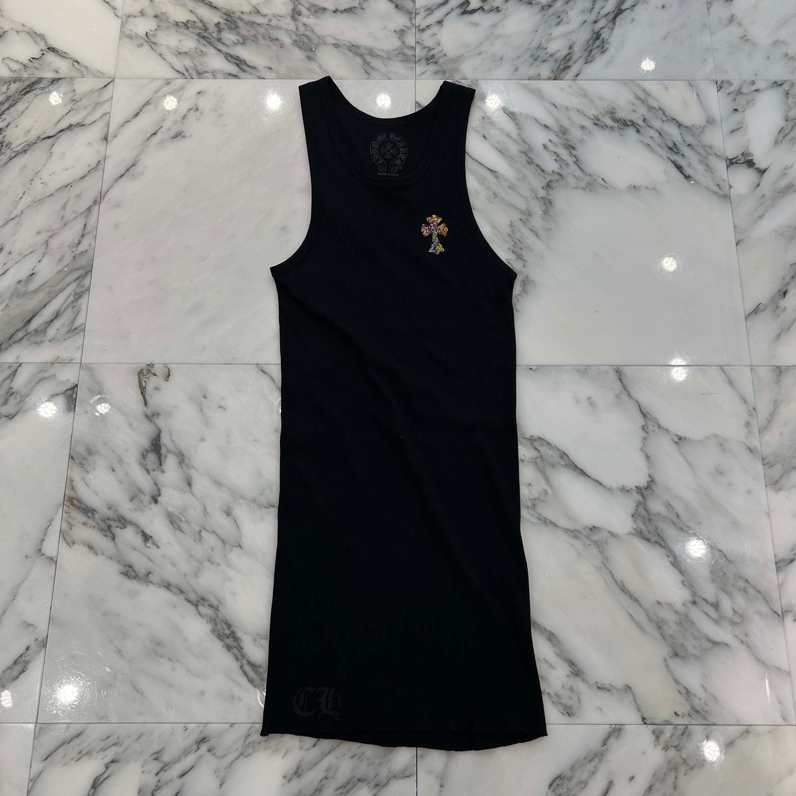 CHROME HEARTS St.Barth Limited Beads Embroidery CH Cross Tank Top