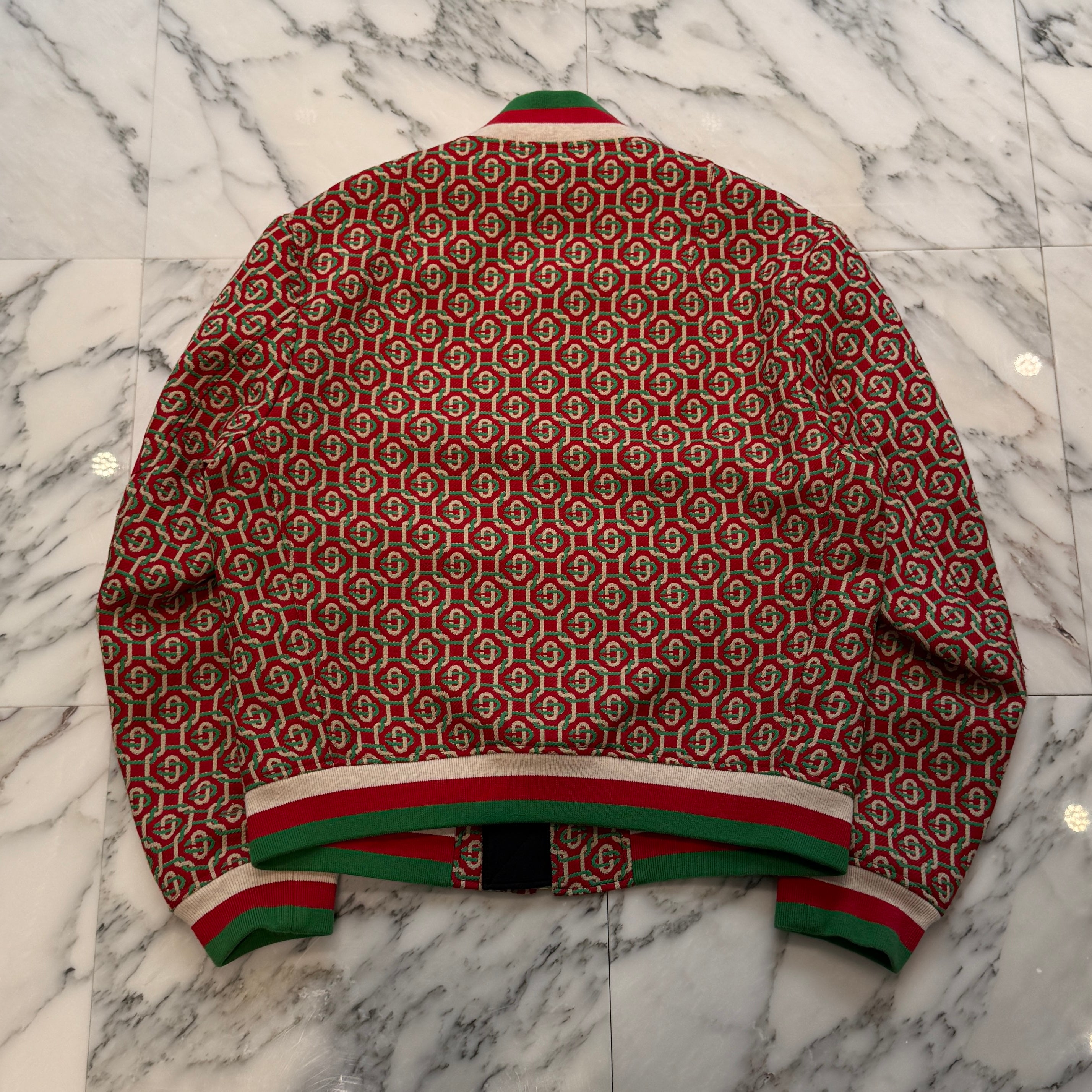 Casablanca Wool Monogram Jacquard Zip Bomber Jacket JK-036 Size L カサブランカ ウール モノグラム ジャカード ジップ ボンバージャケット サイズL