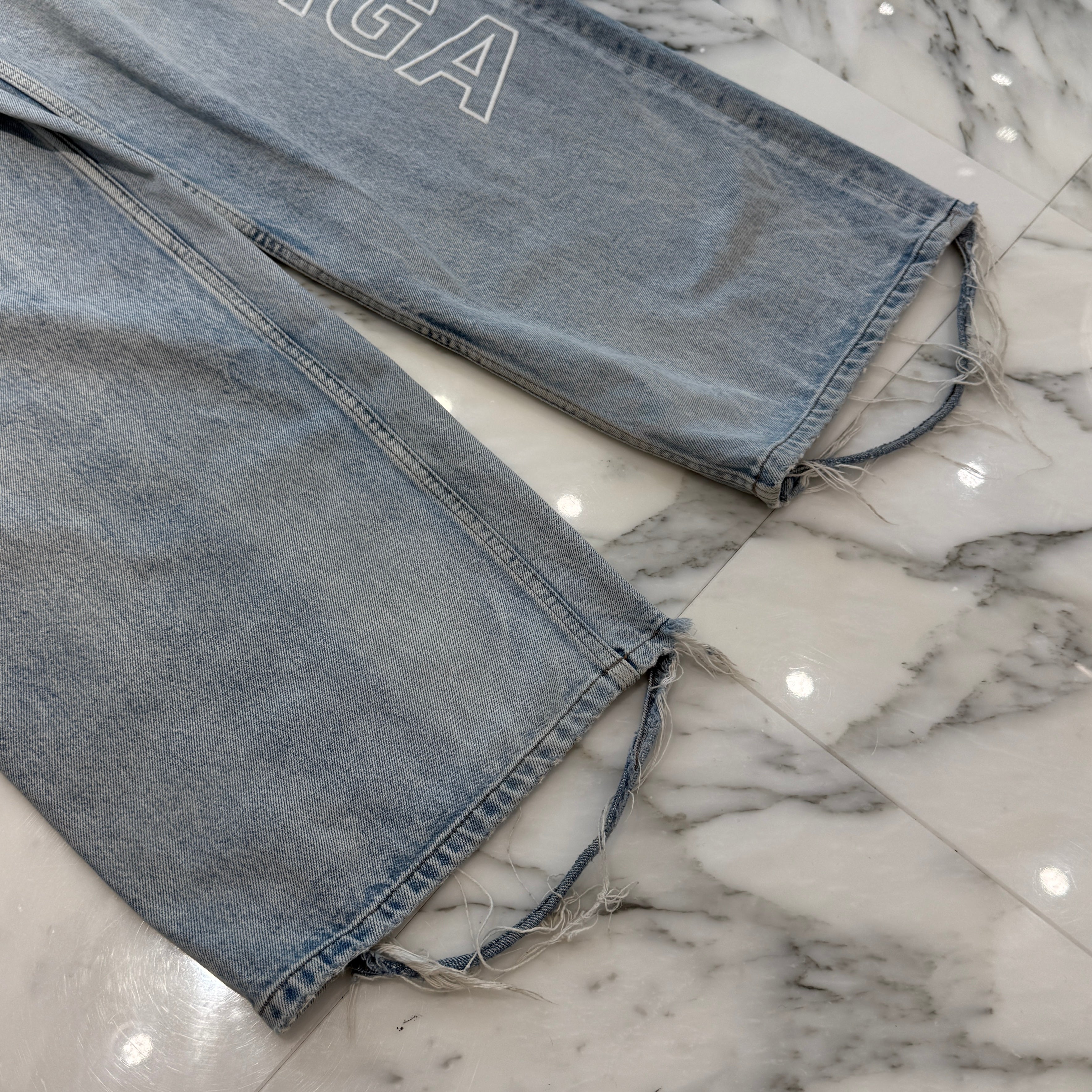 BALENCIAGA 2024SS Outline Twill Baggy Denim Pants 767981 TDW14 Size XS バレンシアガ アウトライン ツイル バギーデニムパンツ サイズXS