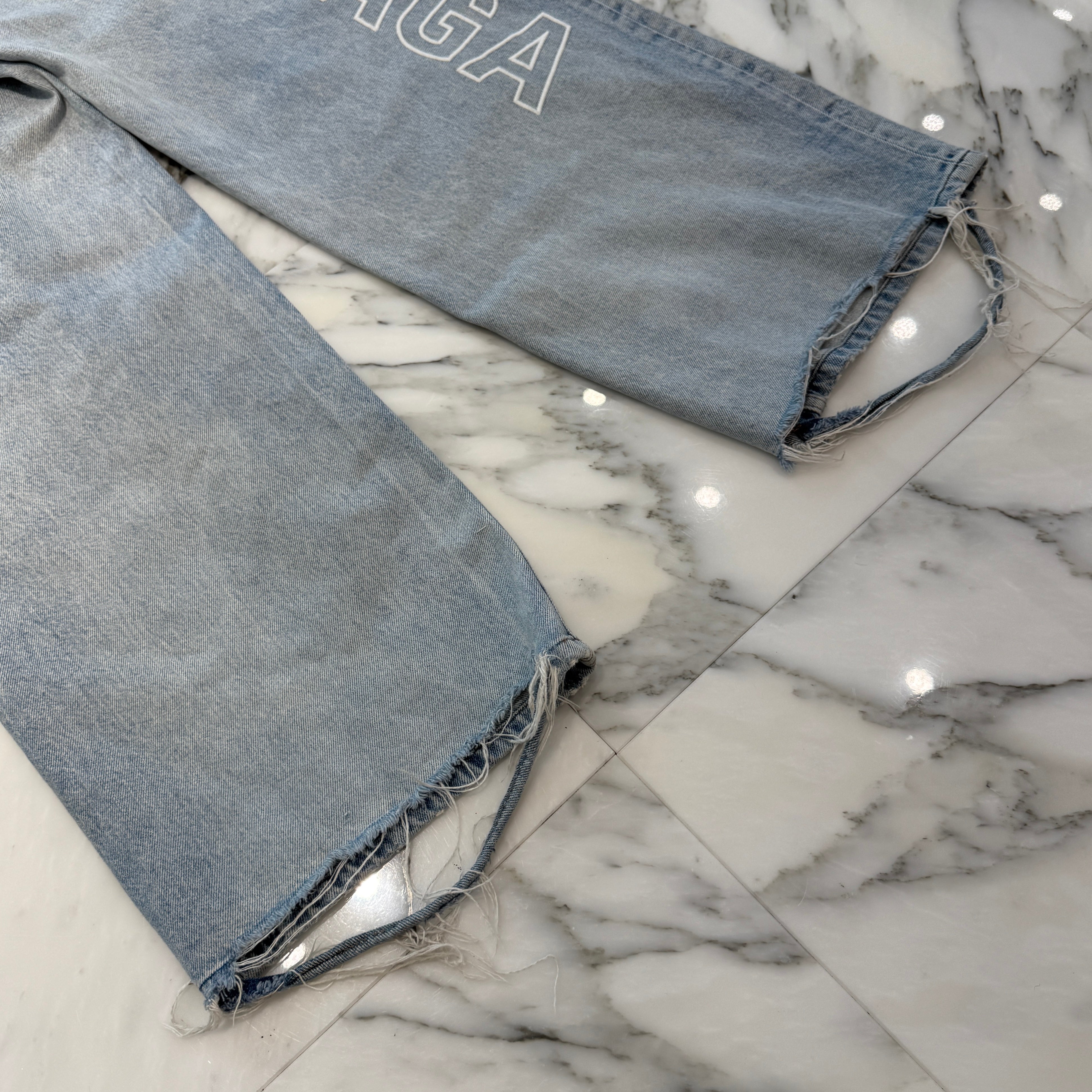 BALENCIAGA 2024SS Outline Twill Baggy Denim Pants 767981 TDW14 Size XS バレンシアガ アウトライン ツイル バギーデニムパンツ サイズXS