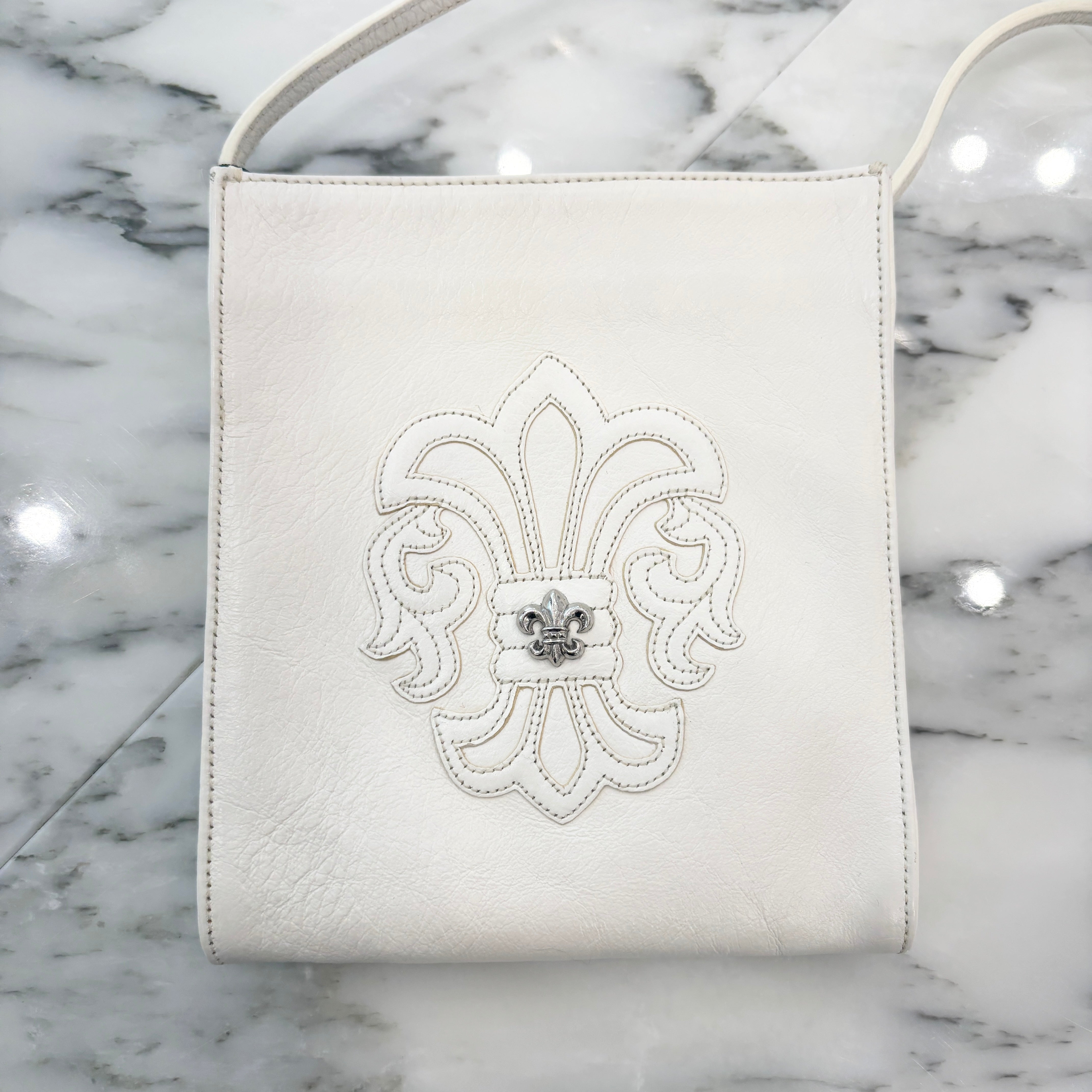 CHROME HEARTS BS Flare Square Pocket Leather Shoulder Bag クロムハーツ BSフレア スクエアポケット レザー ショルダーバッグ