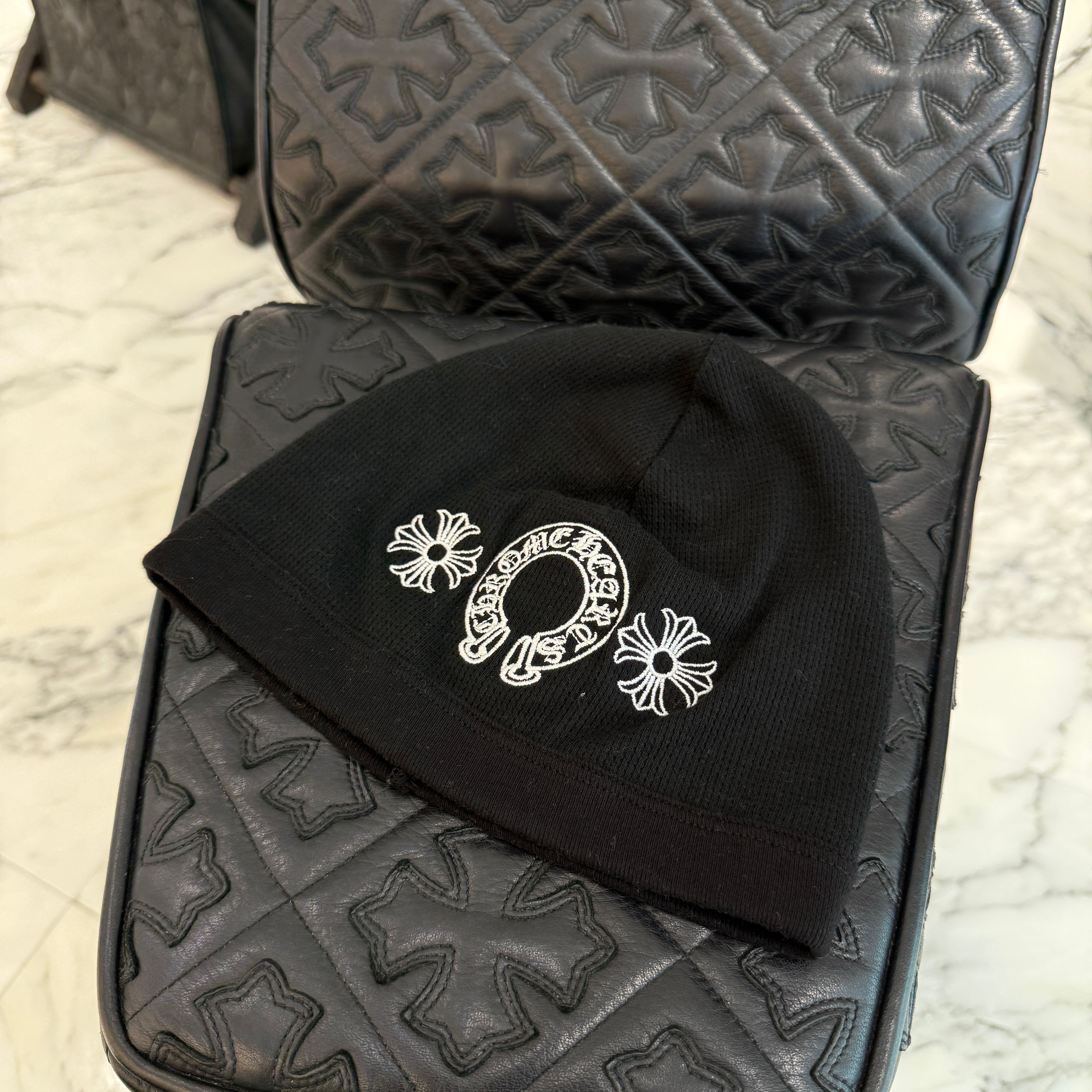 CHROME HEARTS CH Plus Horseshoe Embroidery Cotton Beanie Size ONE SIZE (23cm) クロムハーツ CHプラス ホースシュー 刺繍 コットン ビーニー サイズONE SIZE (23cm)