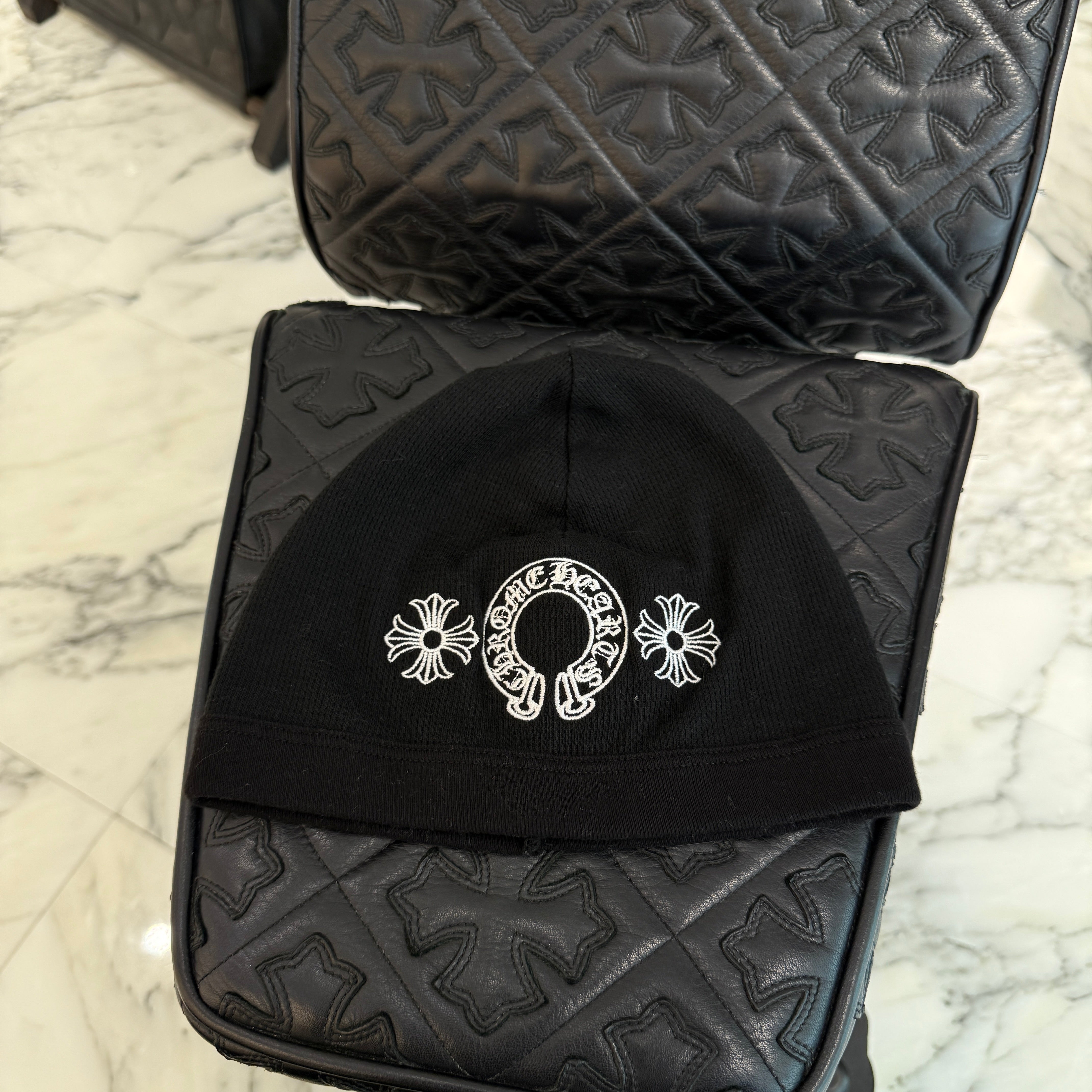 CHROME HEARTS CH Plus Horseshoe Embroidery Cotton Beanie Size ONE SIZE (23cm) クロムハーツ CHプラス ホースシュー 刺繍 コットン ビーニー サイズONE SIZE (23cm)