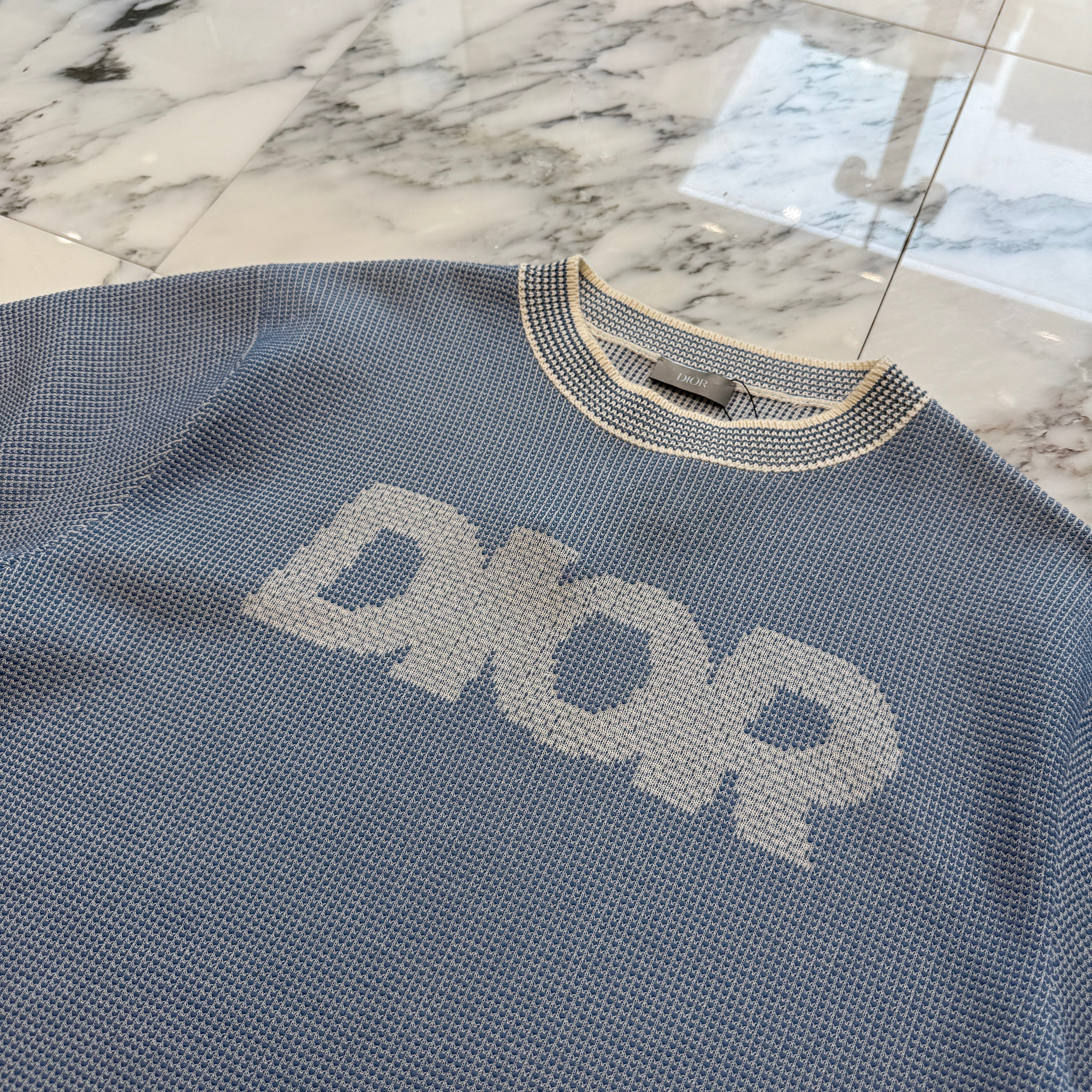DIOR 2023SS Summer Cotton Knit Tee 393M653AT563 Size S ディオール サマー コットンニットTシャツ サイズS